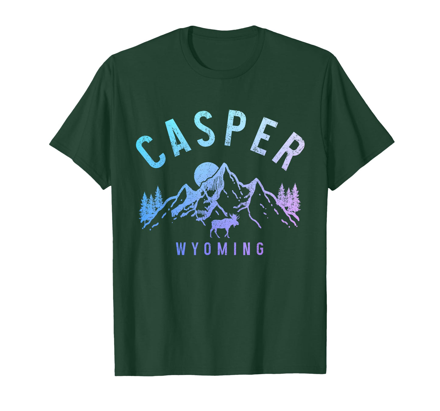 Casper Wyoming Vintage Mountains Moose Nature Lover T-Shirt