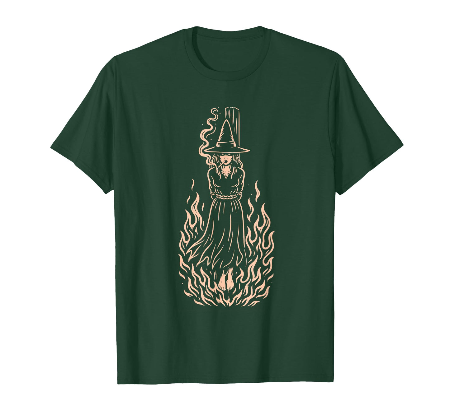 Halloween Vibes Spooky Season Witchy Burning Smoking Witch T-Shirt
