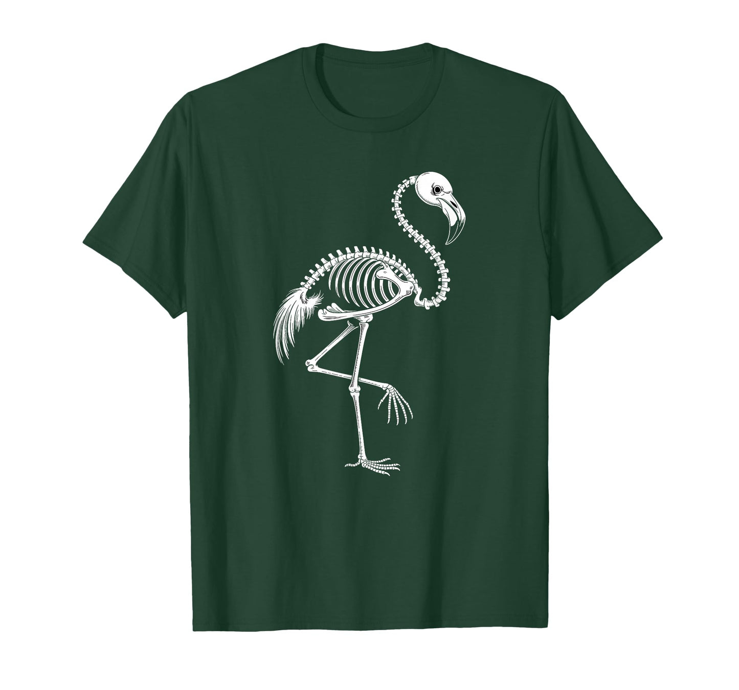 Amazing Spooky Creepy Halloween Flamingo Skeleton T-Shirt