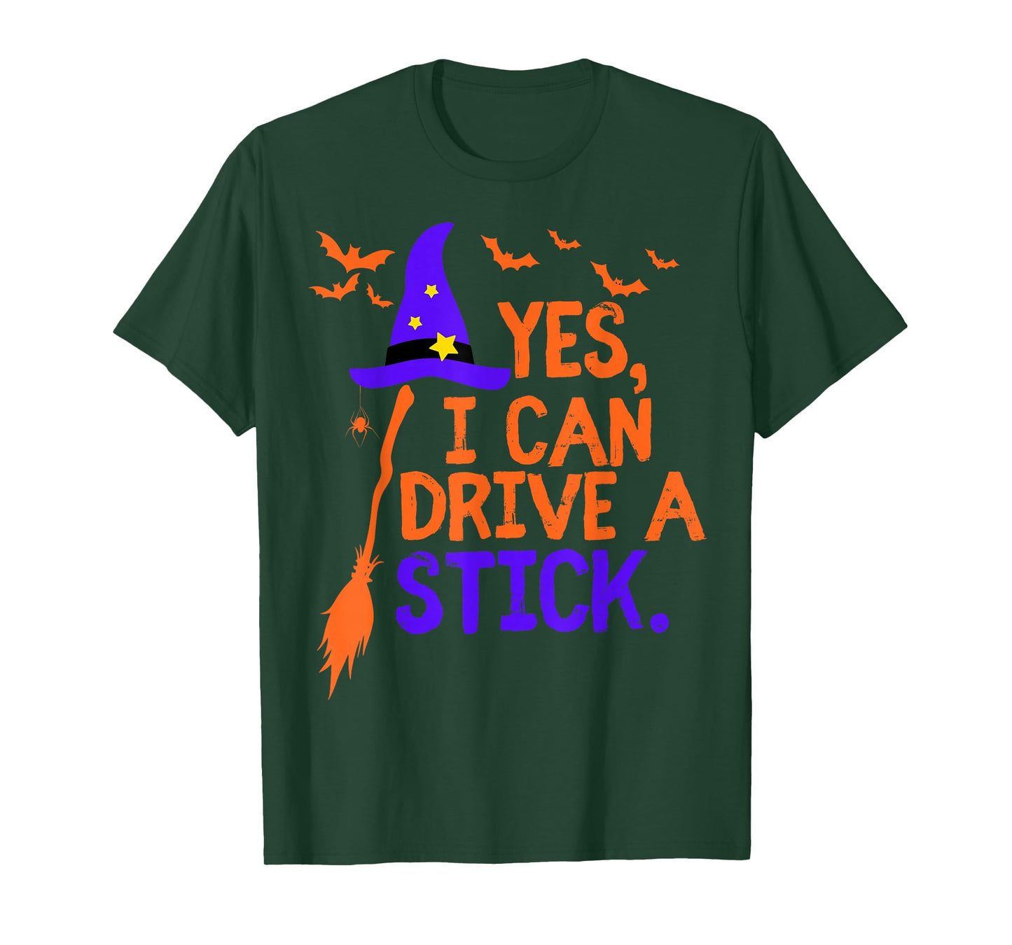 Funny Yes I Can Drive A Stick Witch for Women Cute Halloween T-Shirt