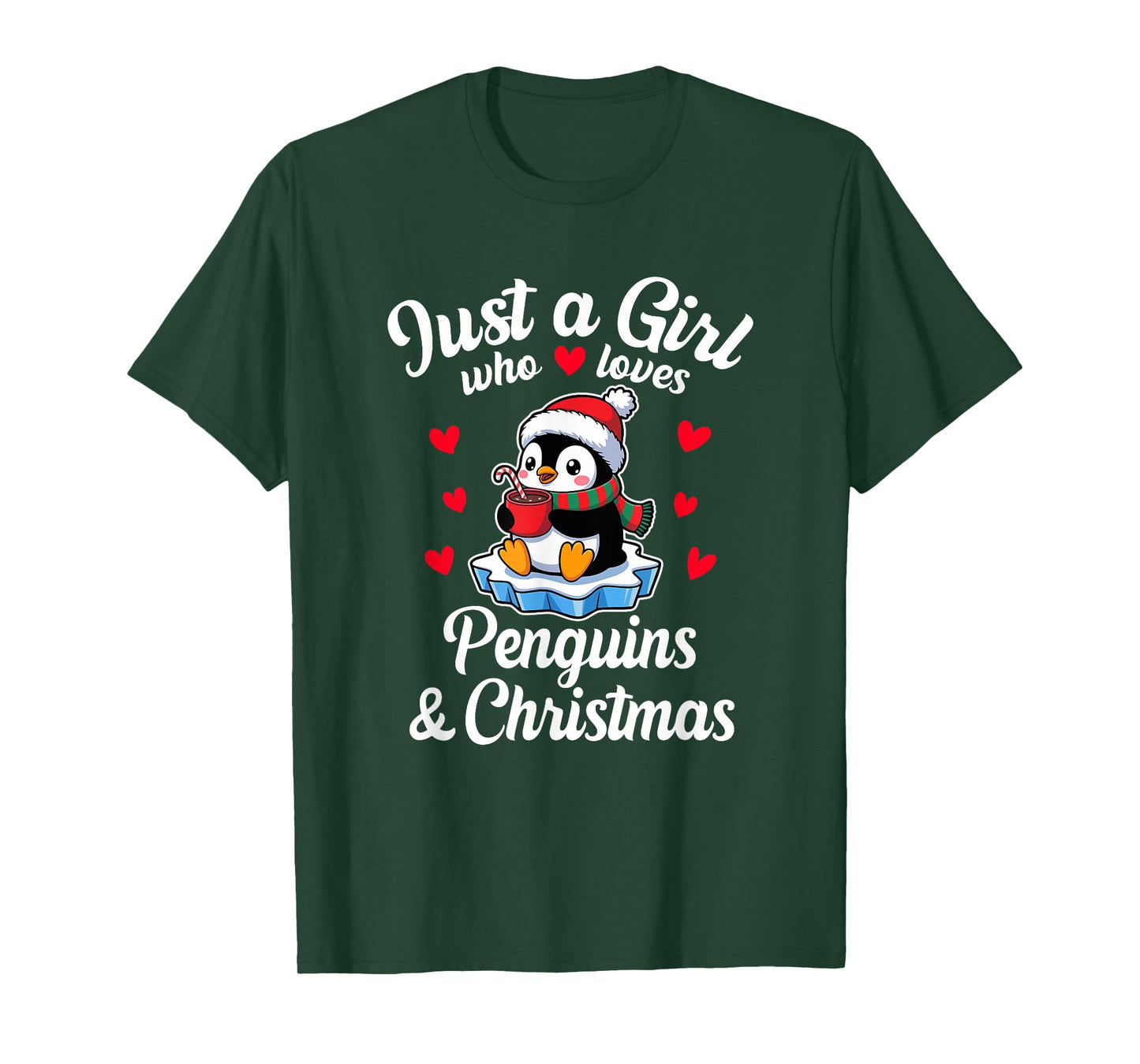 Just a Girl Who Loves Penguins and Christmas T-Shirt