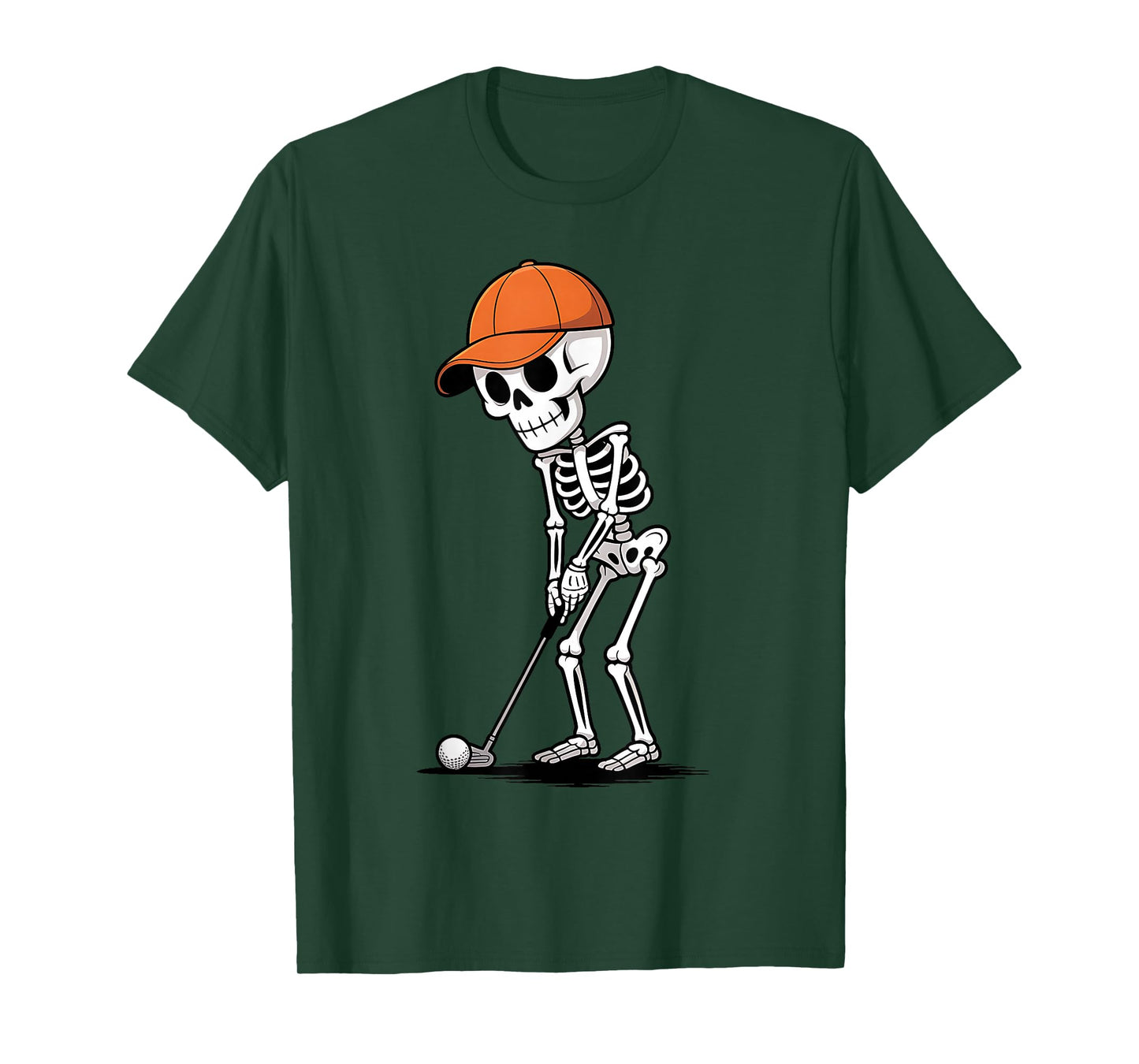 Skeleton Golf Halloween Golfer Golf Player Funny Men Dad T-Shirt