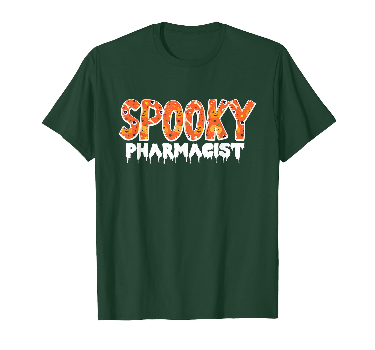Spooky Pharmacist Halloween Pumpkins Pattern T-Shirt