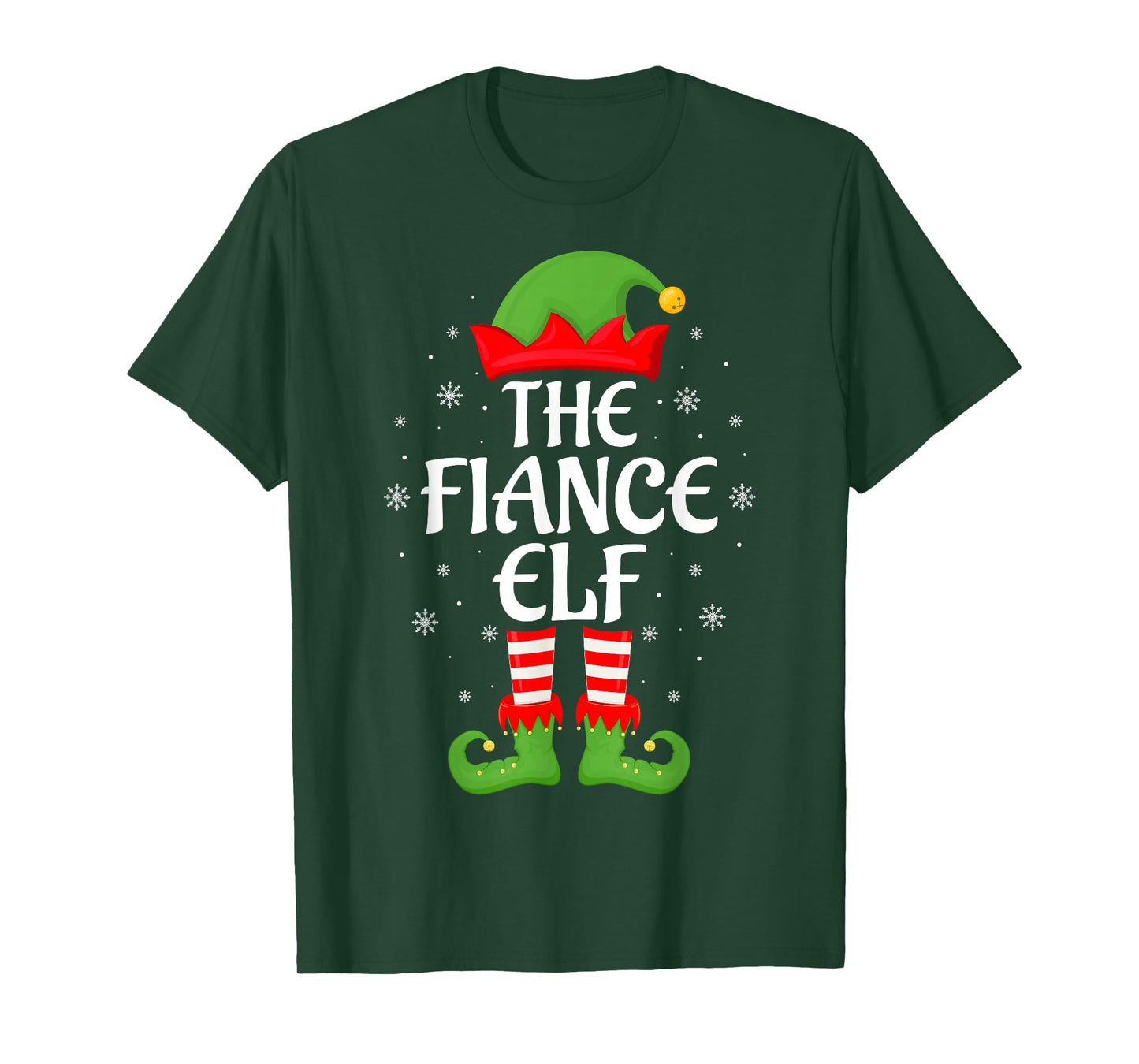 Fiance Elf Xmas Family Matching Elf Squad Christmas T-Shirt
