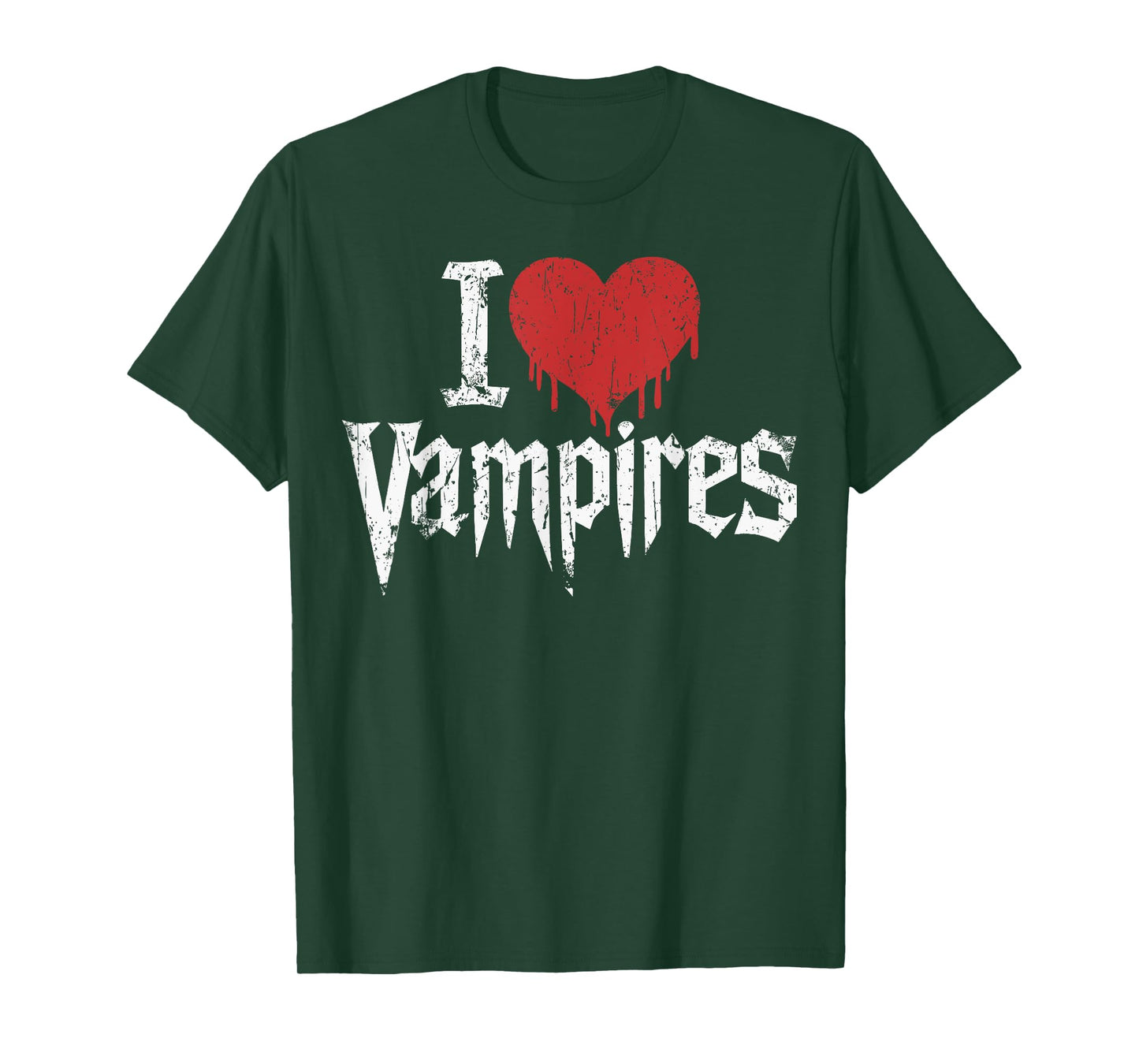 I Love Vampires I Red Heart Vampires Grunge Halloween Horror T-Shirt