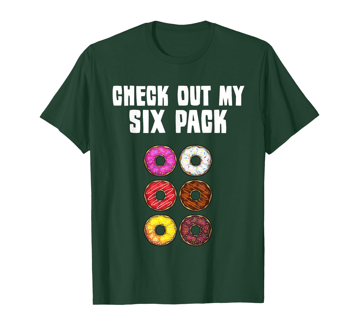 Funny Donut Designs For Kids Men Women Donut Gym Six Pack T-Shirt