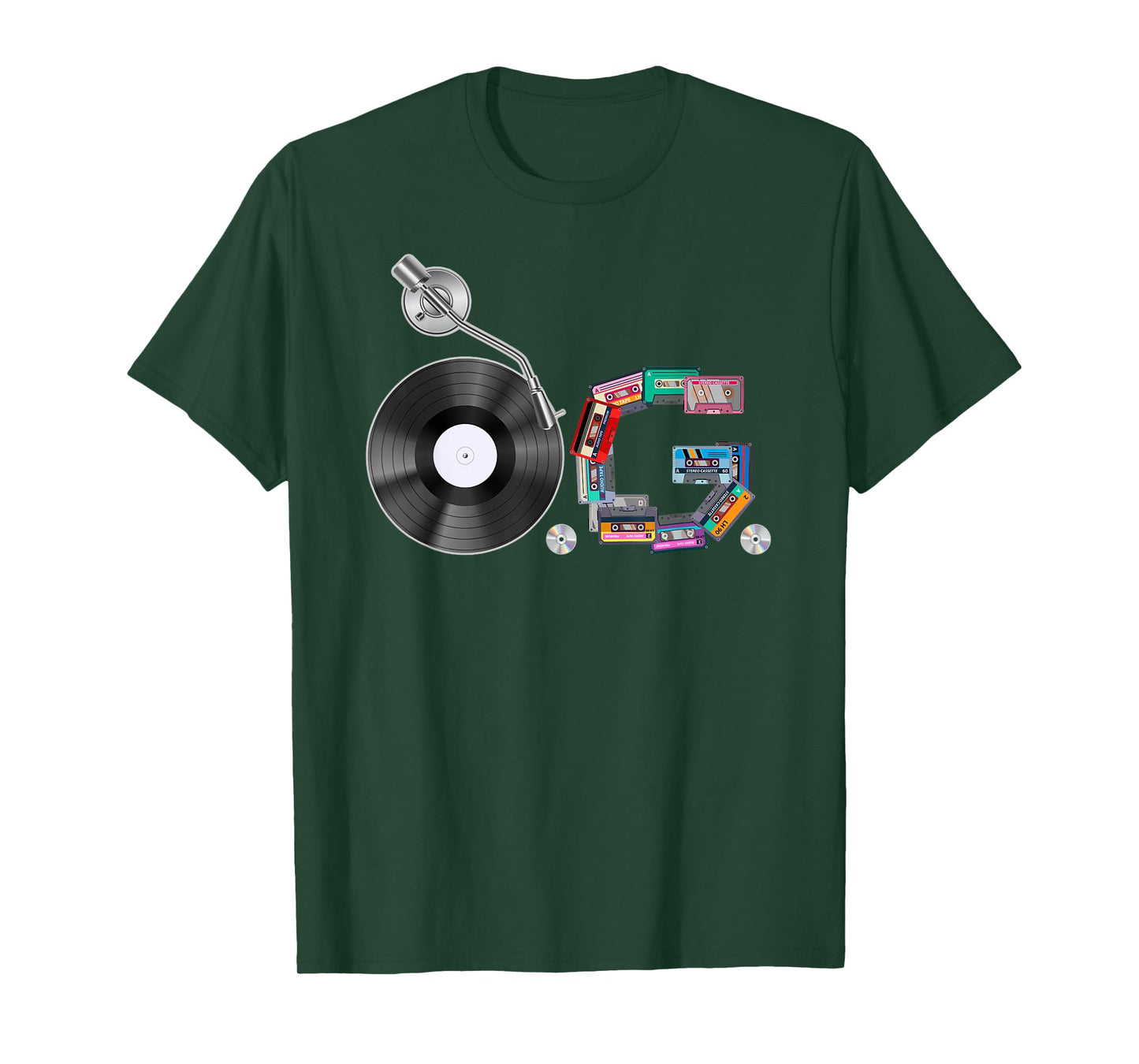 Old School OG Hip Hop Head Vinyl, CDs, Tapes 80s 90s Retro T-Shirt