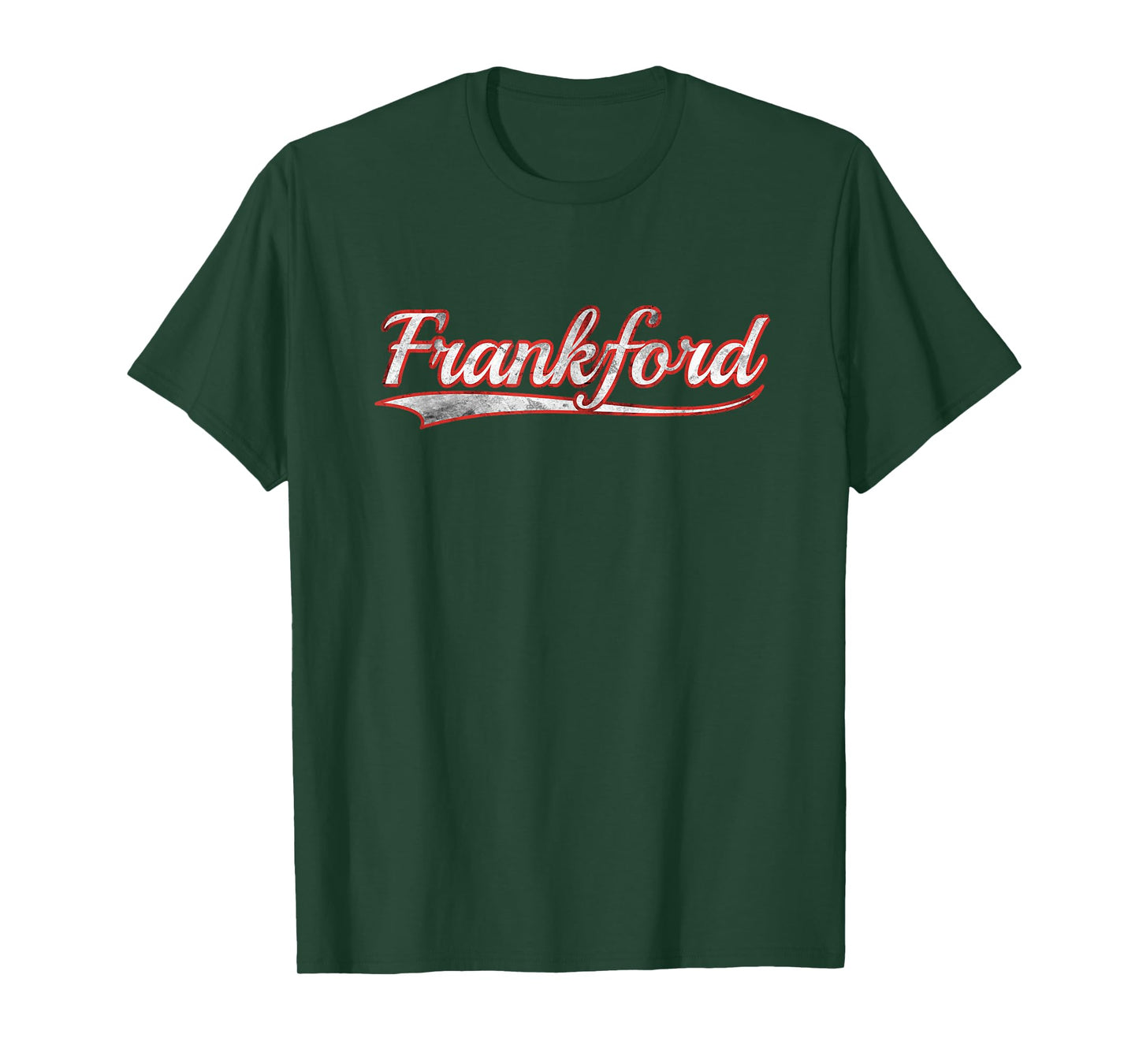 Frankford Vintage Varsity Distressed Throwback Style T-Shirt