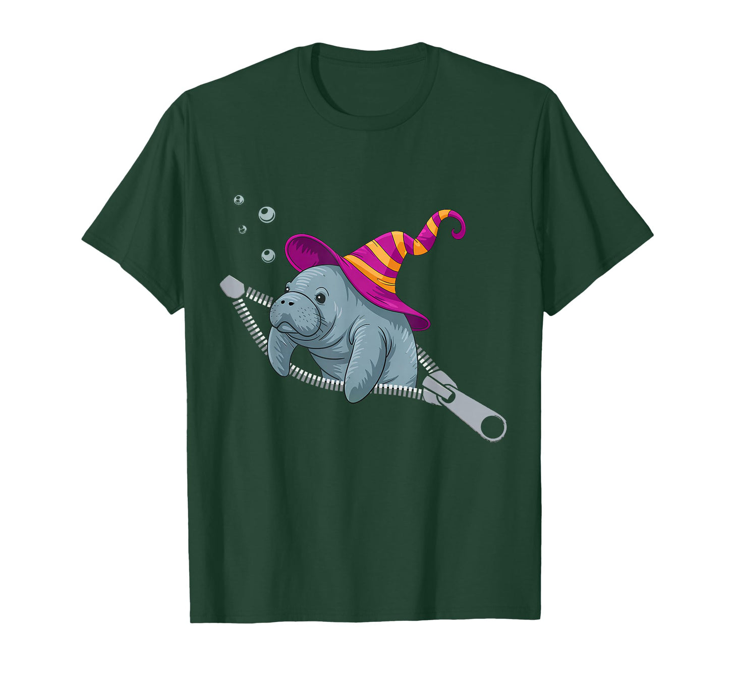 Manatee Emerging from A Zipper Manatee Halloween Women T-Shirt