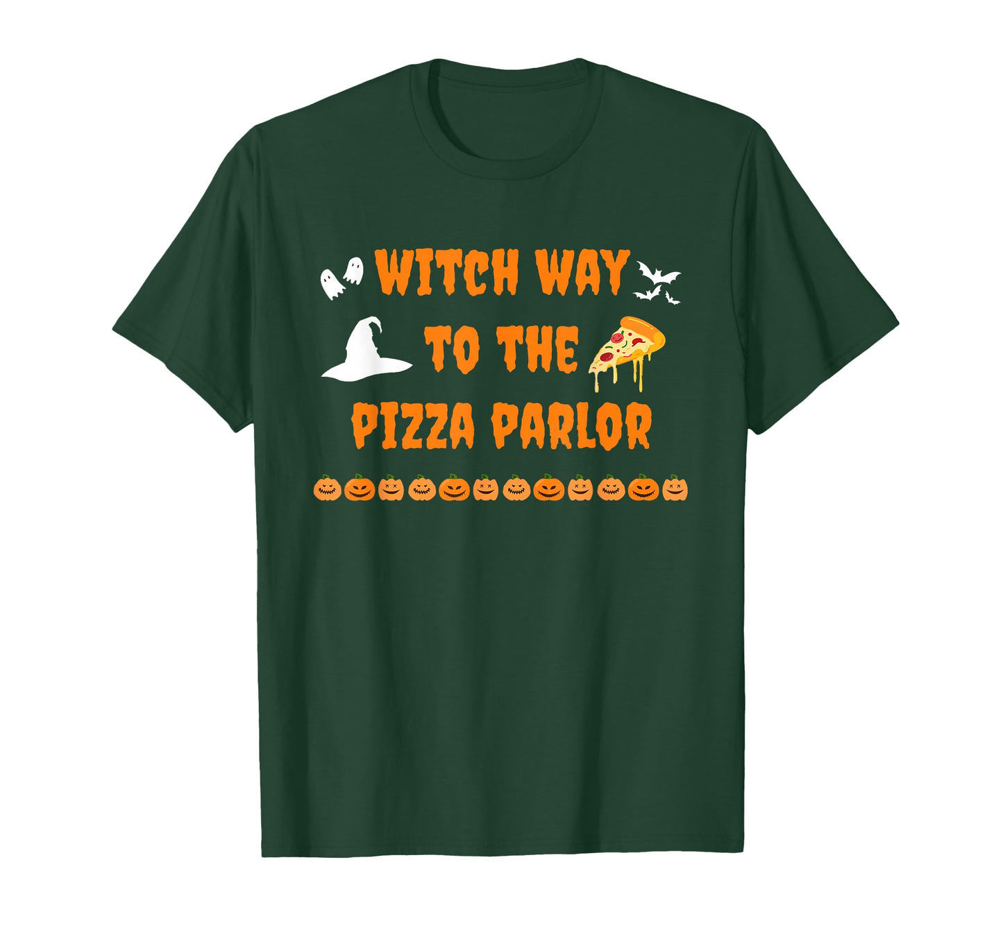 Witch Way to The Pizza Parlor Funny Restaurant Halloween T-Shirt