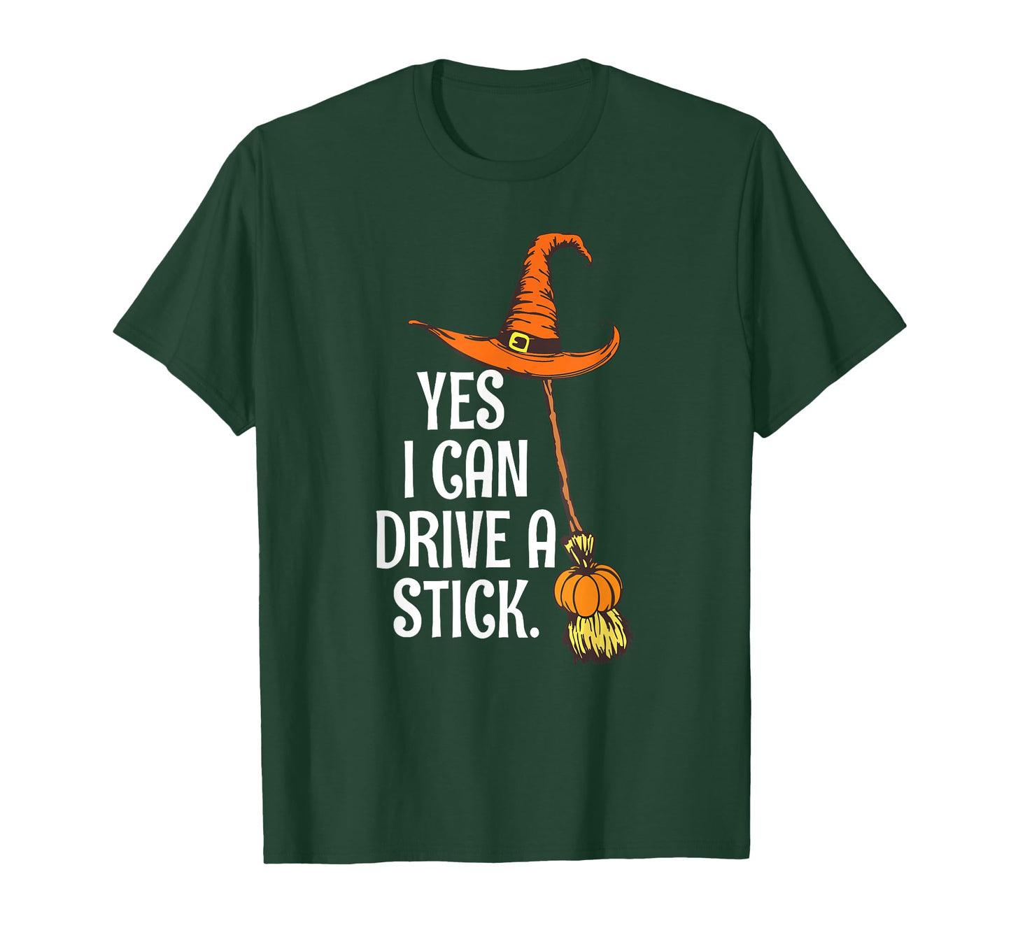 Halloween I Can Drive A Stick Funny Spooky Witch Mom T-Shirt