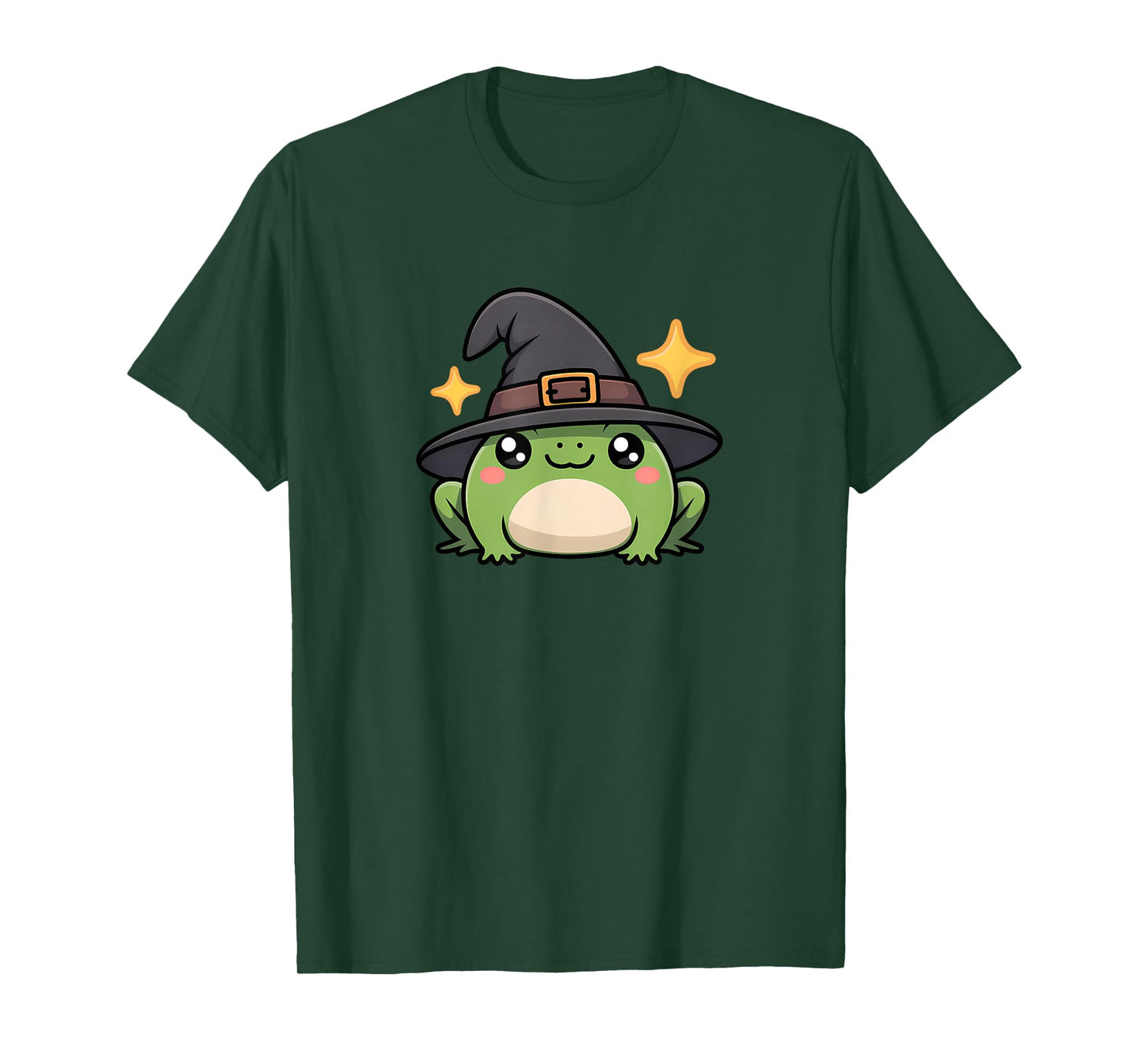 Frog Wearing Witch Hat Cute Animal Funny Haloween T-Shirt