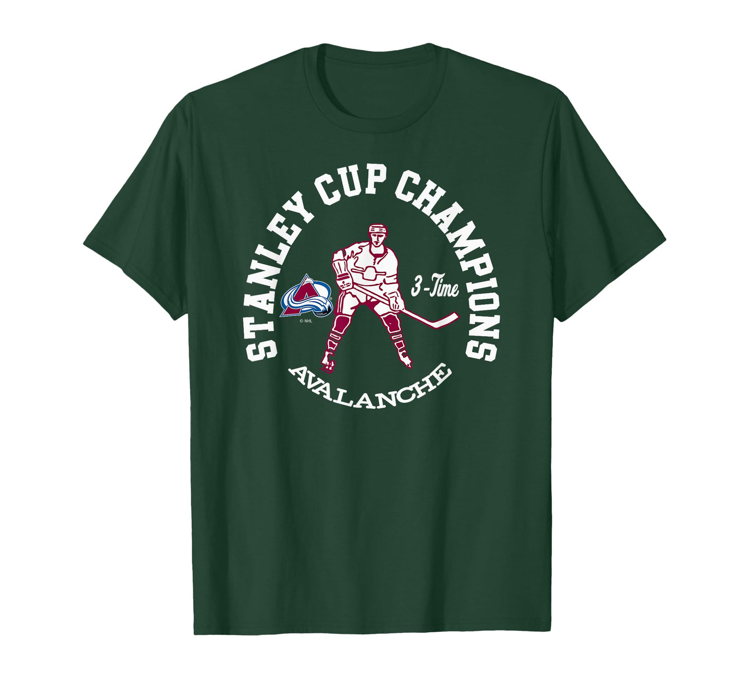 Colorado Avalanche Stanley Cup Champions 3-Time Navy T-Shirt