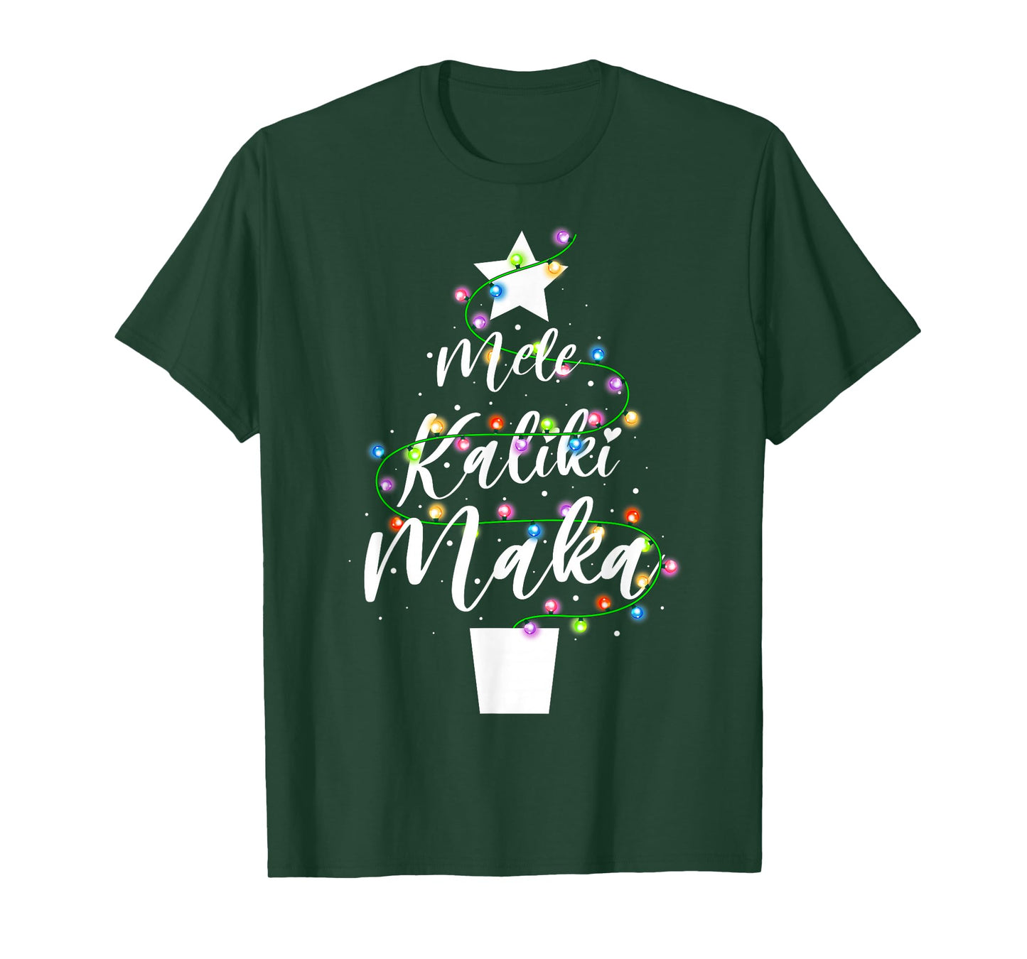 Mele Kalikimaka Christmas Tree Lights Hawaiian Mexican Xmas T-Shirt