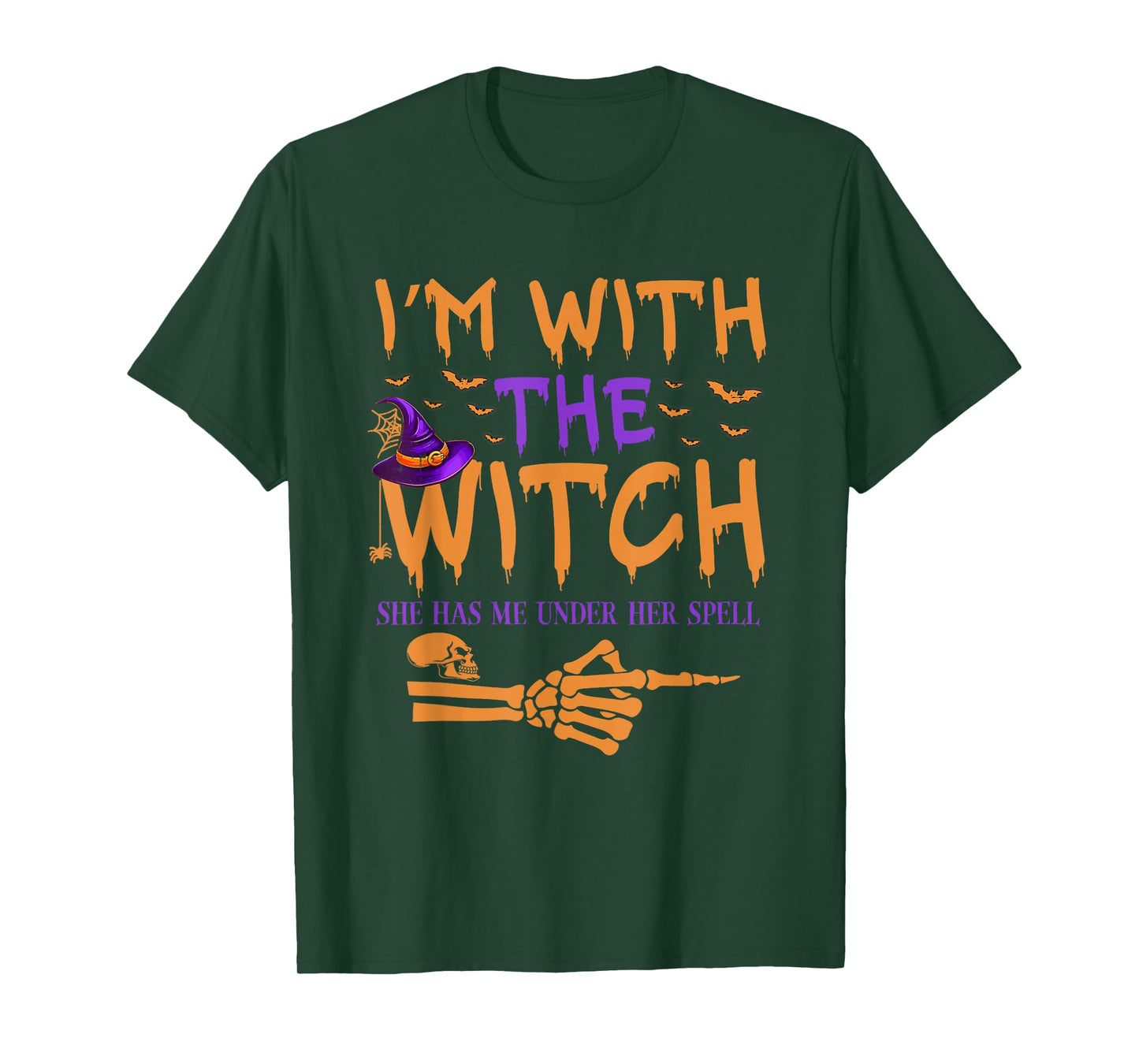 I'm with The Witch Funny Halloween Couple Costume Party T-Shirt