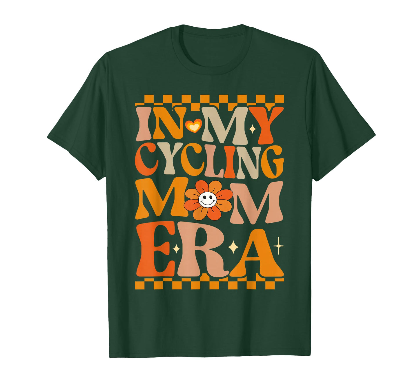 In My Cycling Mom Era | Retro Groovy Hippie Cycling T-Shirt