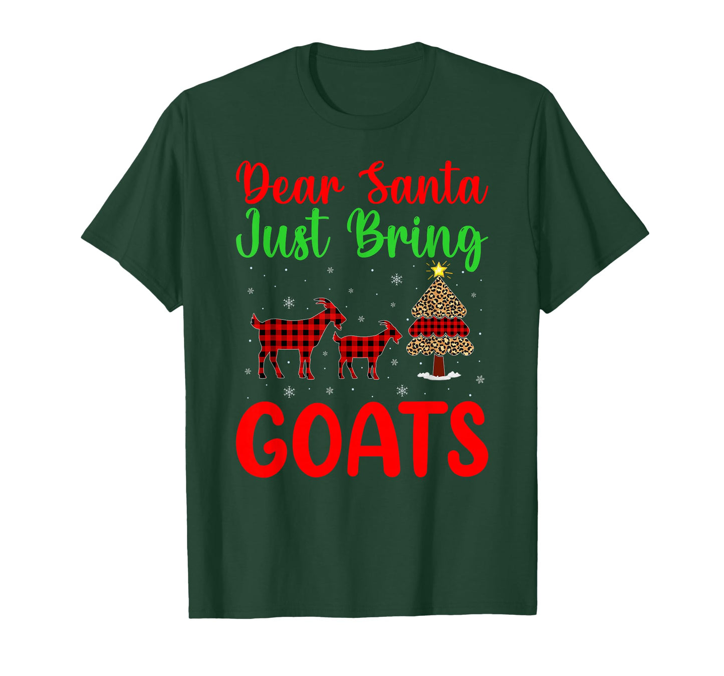 Dear Santa Just Bring Goats Funny Goat Christmas Family T-Shirt
