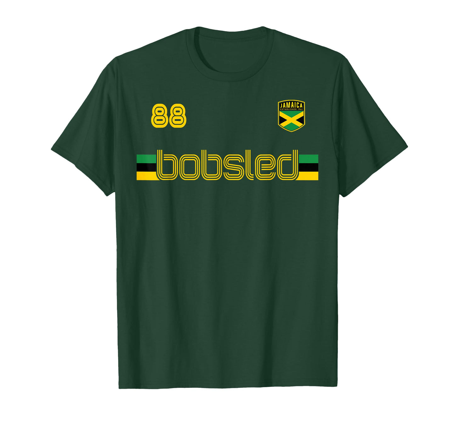 JAMAICA BOBSLED Team Vintage Jamaican Flag Clothing T-Shirt