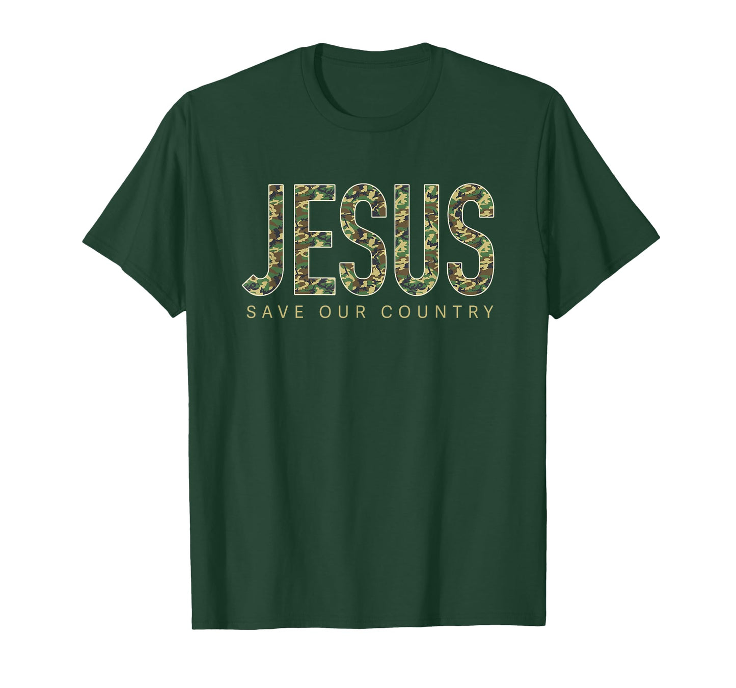 Jesus Save Our Country USA Christian Patriotic Camo T-Shirt