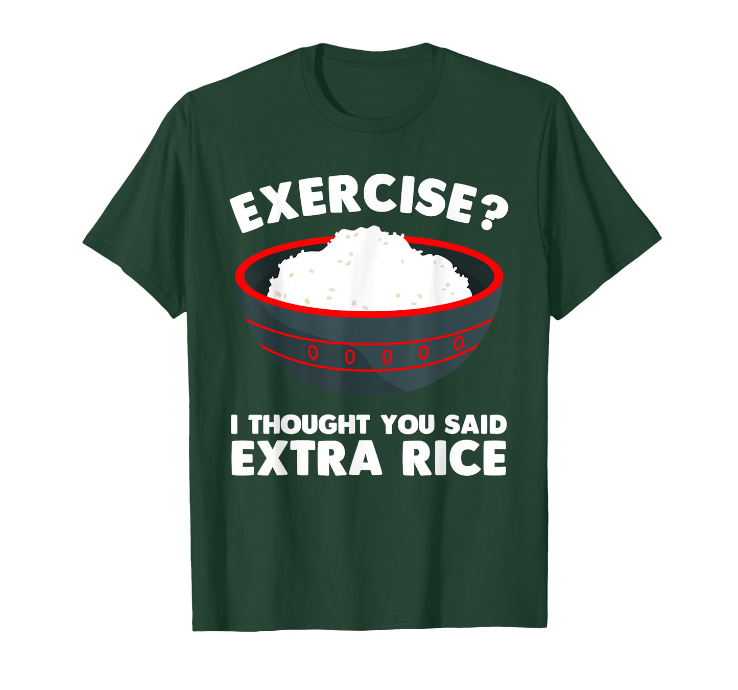 Cute Rice Art Men Women Gym Extra Rice Asian Food Vegan T-Shirt