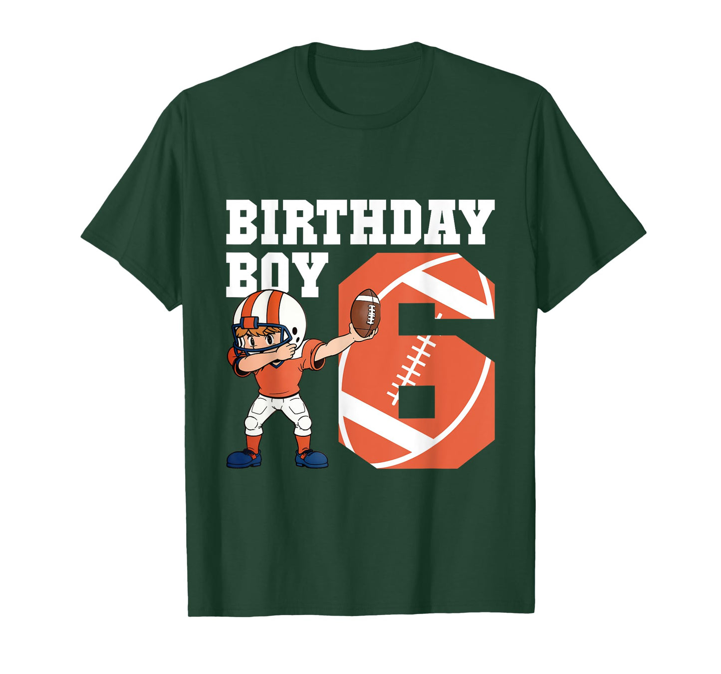 6th Birthday Boy Football Player Dabbing 6 Years Old Kids T-Shirt