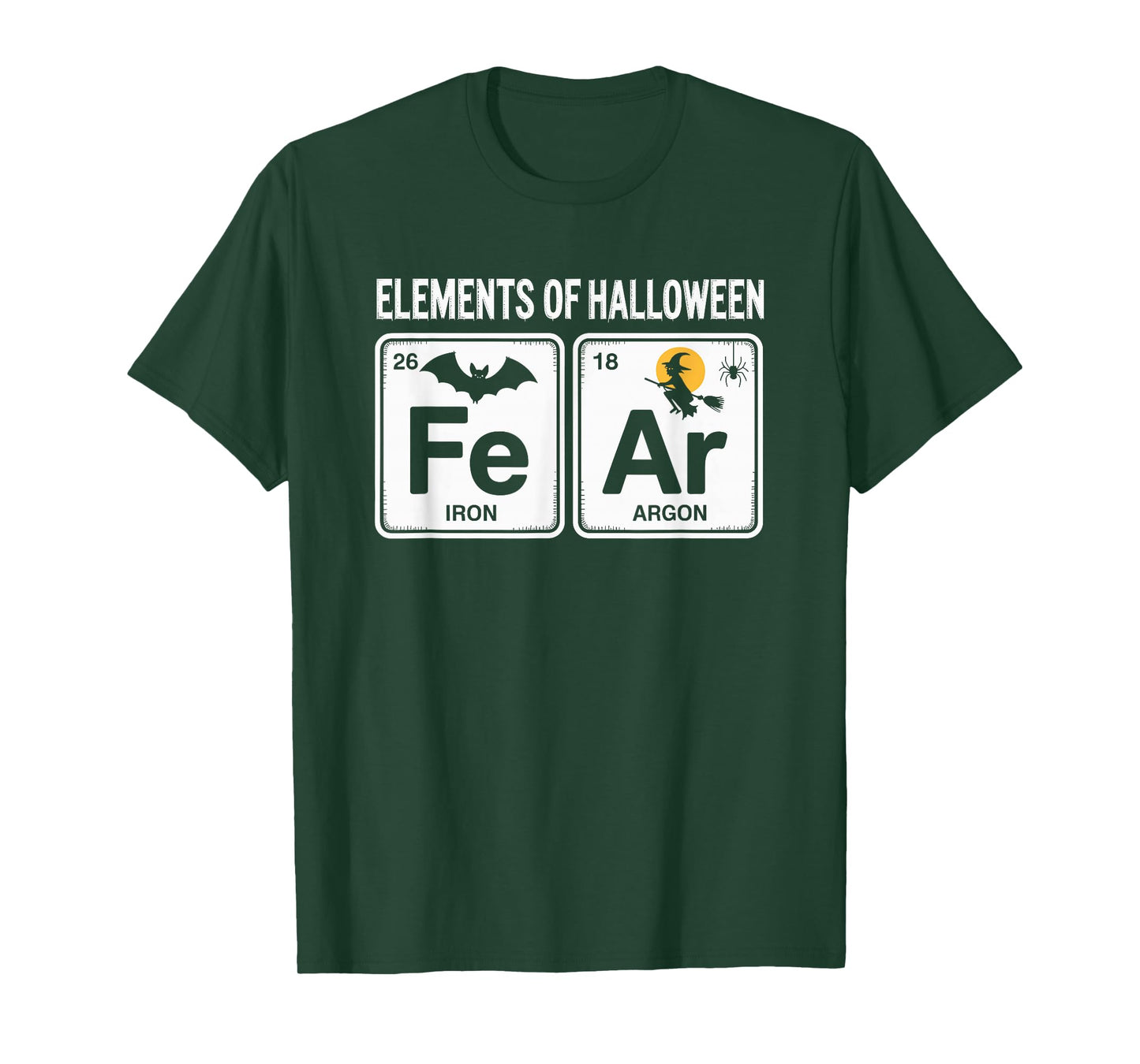 Science Halloween Periodic Table Elements of Halloween Fear T-Shirt