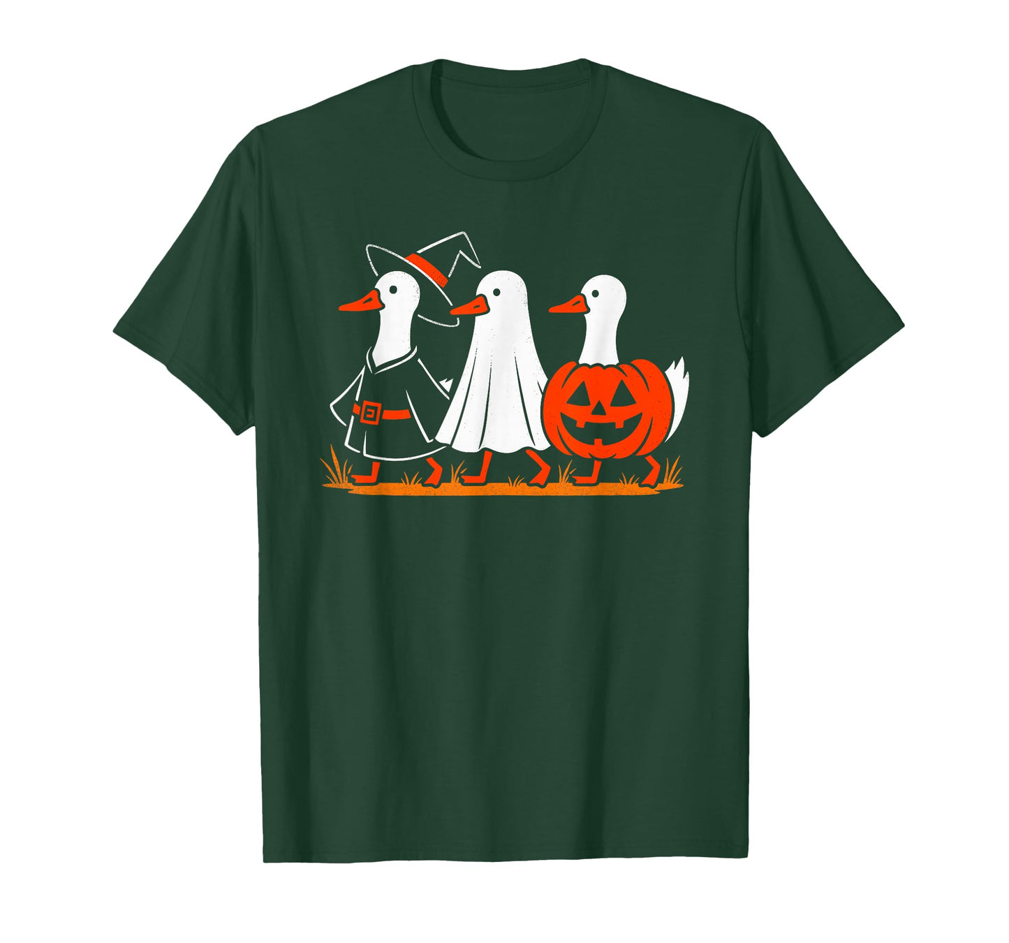 Goose Witch Ghost Pumpkin Men Women Kids Funny Halloween T-Shirt