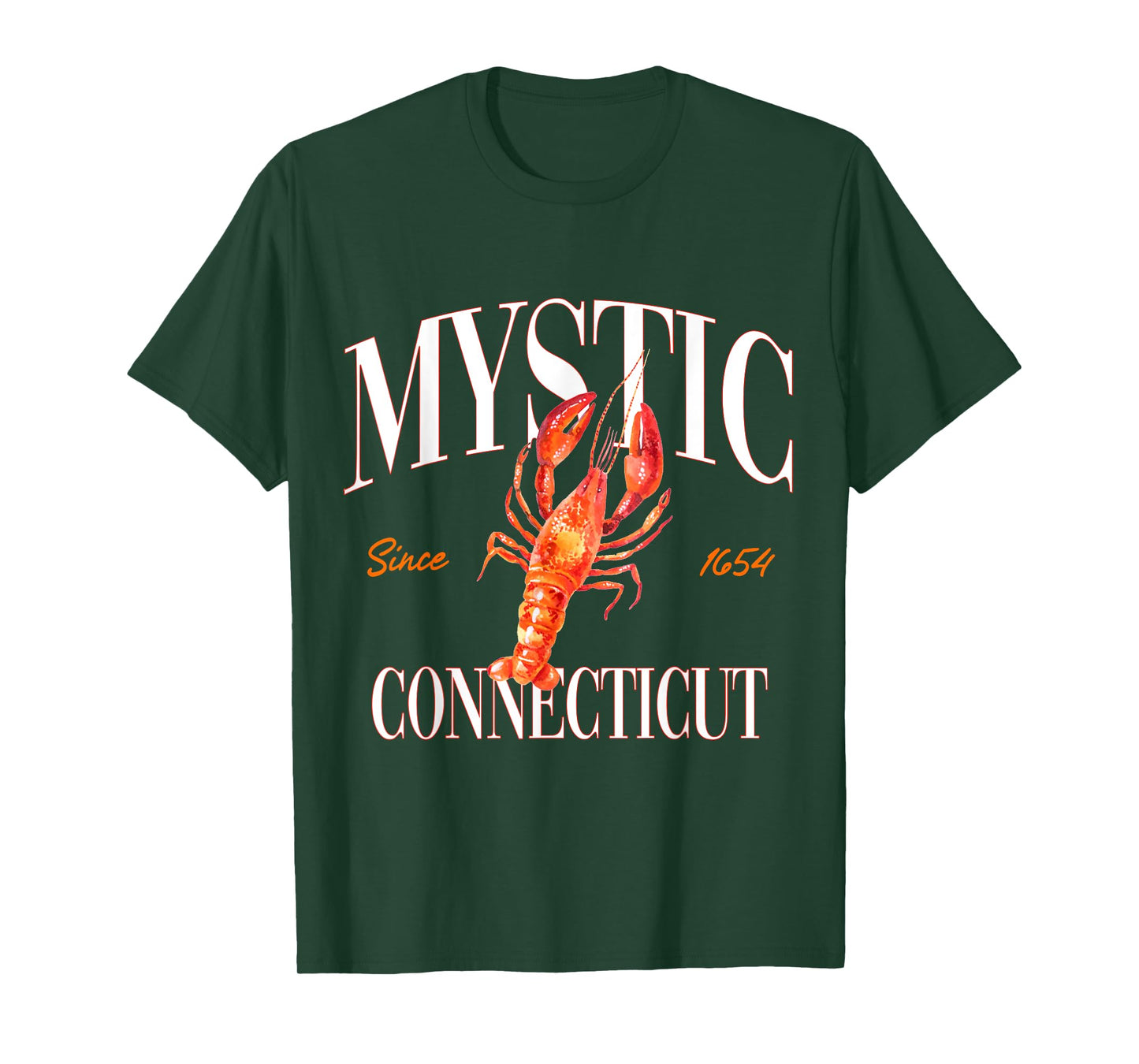 Mystic Connecticut Est. 1654 Lobster Souvenir Vintage Retro T-Shirt