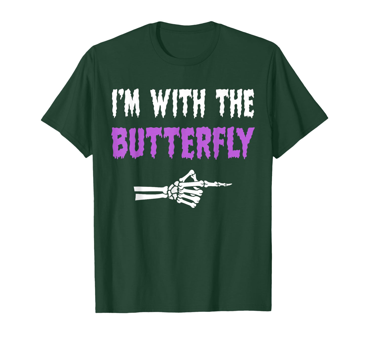 I'm With Butterfly Party Matching Couples Halloween Costume T-Shirt