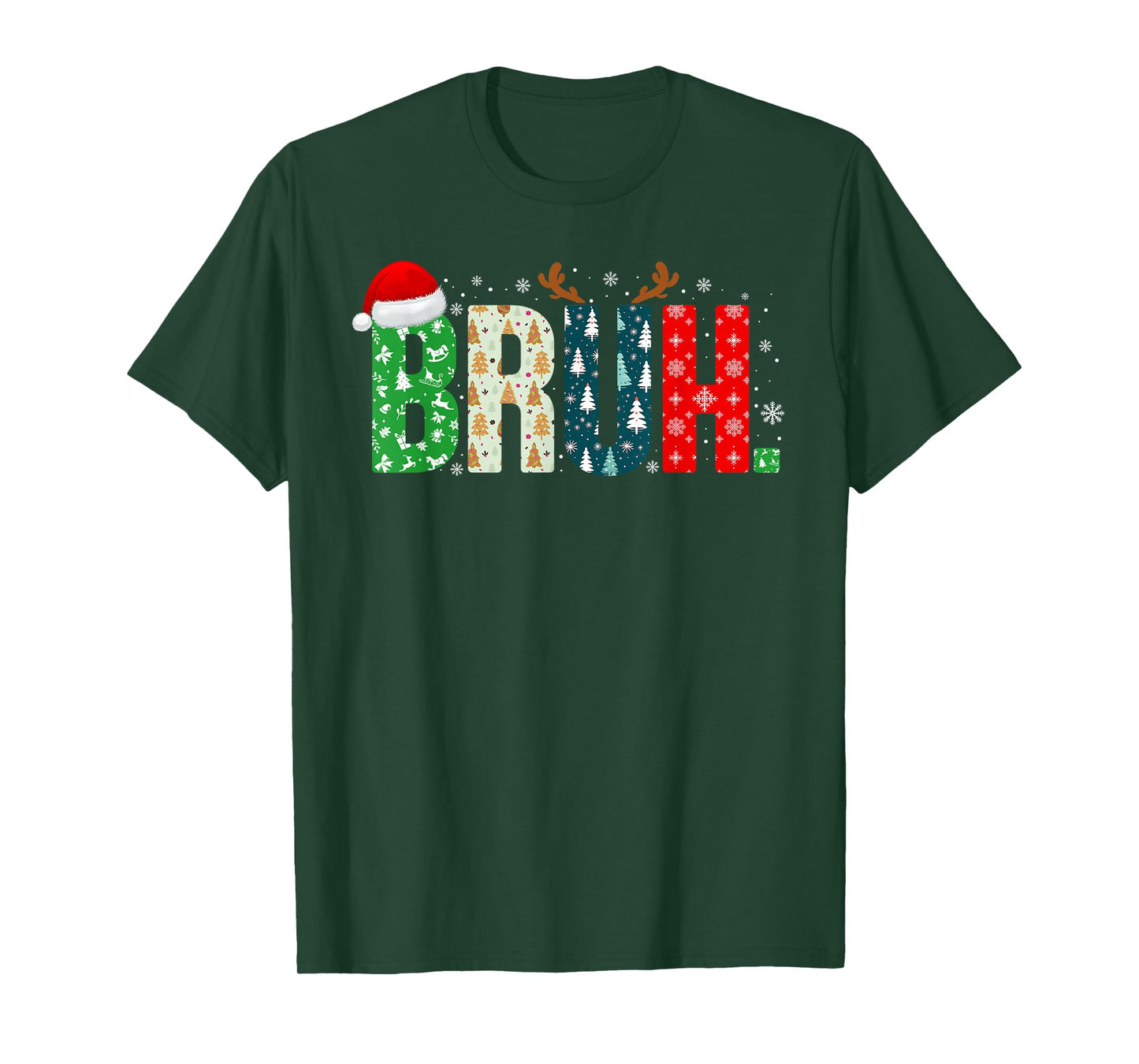 Bruh Christmas Boys Teens Kids Funny Christmas Xmas Pajamas T-Shirt