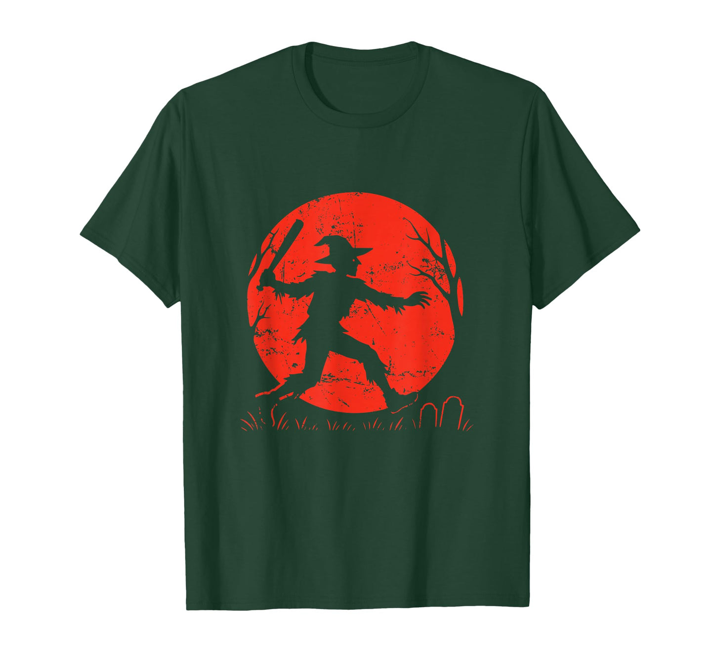 Scarecrow Baseball Under Moon T-Shirt