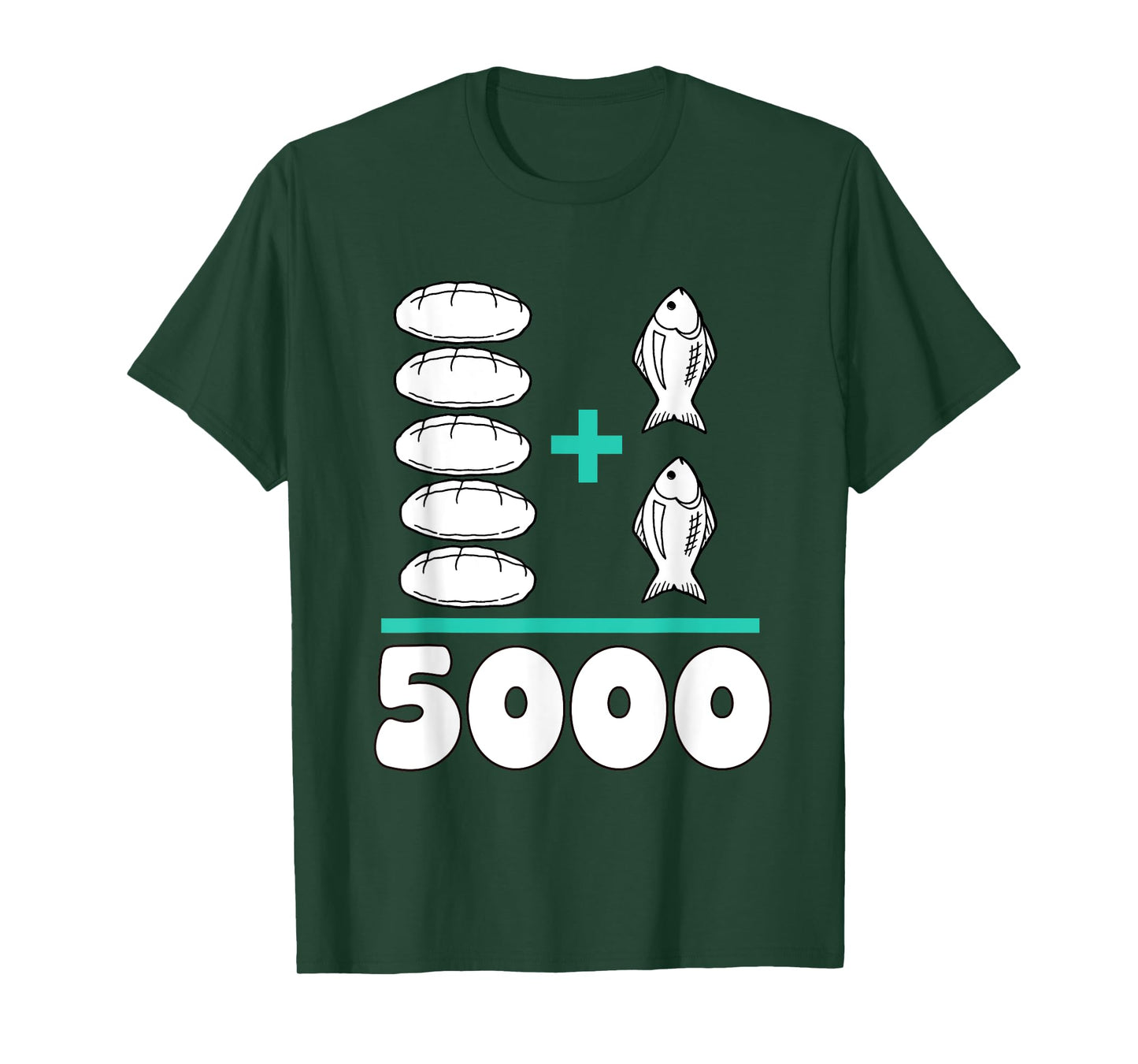 Jesus Fed The 5000 5 Loaves and 2 Fish Bible Verse Christian T-Shirt