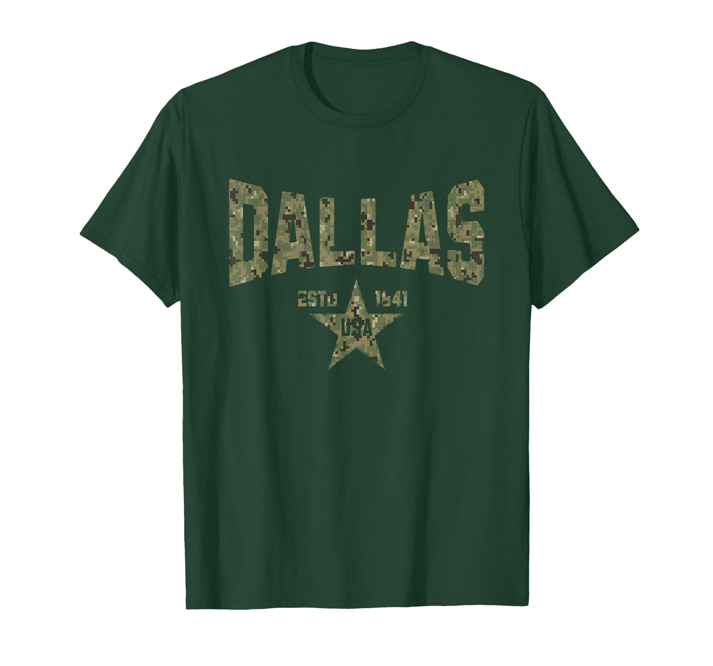 Camo Souvenir USA Star Dallas Texas T-Shirt