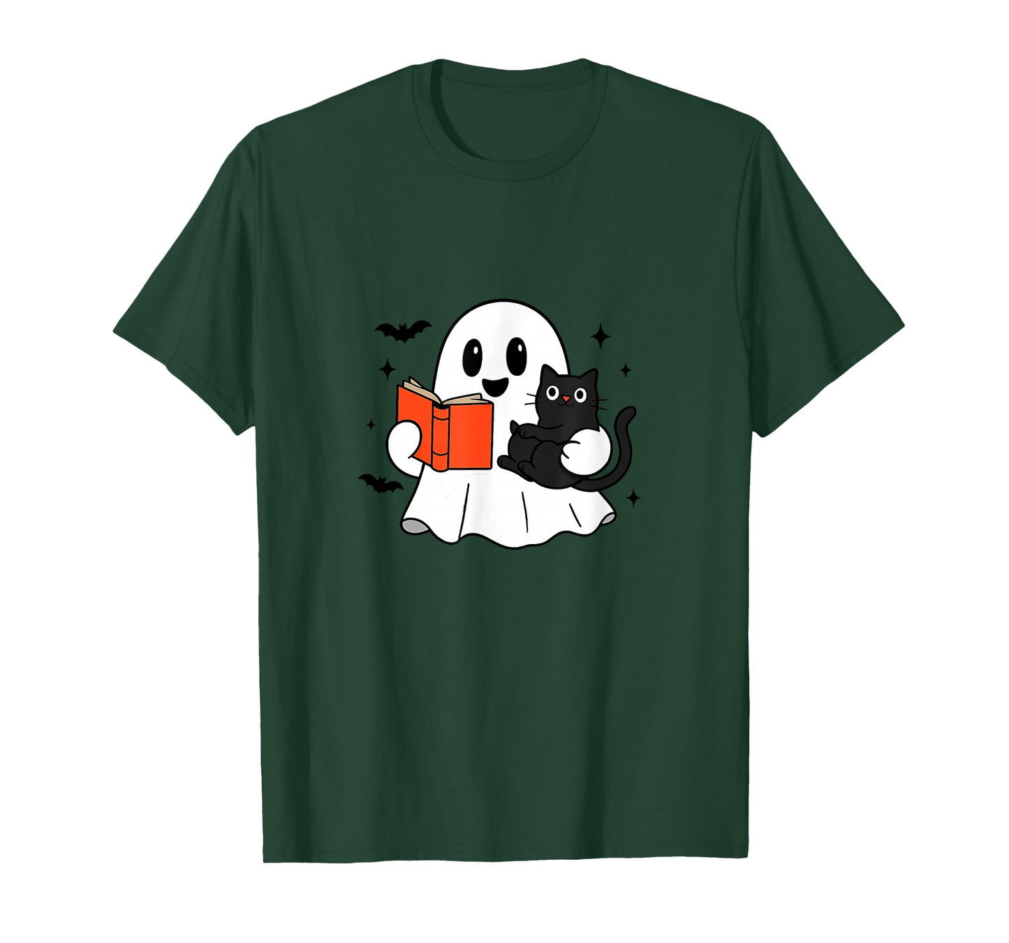 Amazing Spooky Creepy Halloween Ghost with cat Design T-Shirt