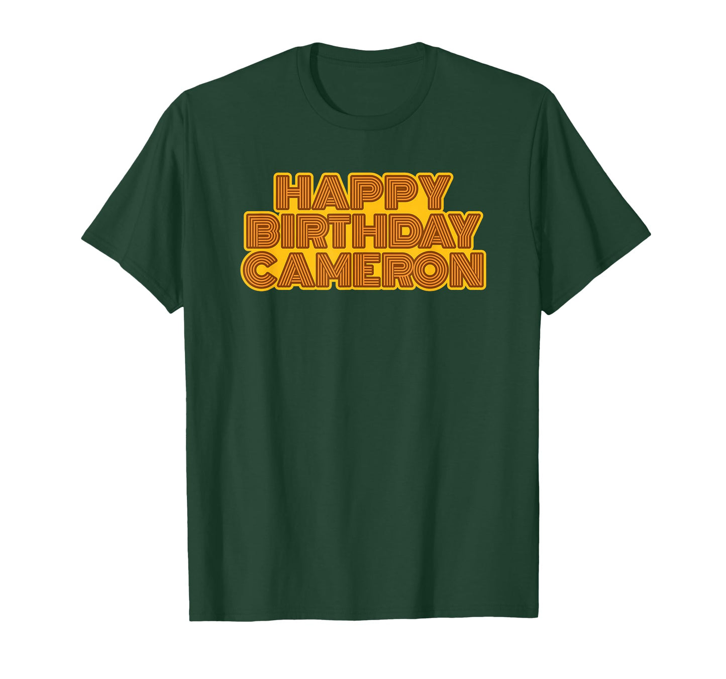 Happy Birthday Cameron Personalized Name Retro Typography T-Shirt