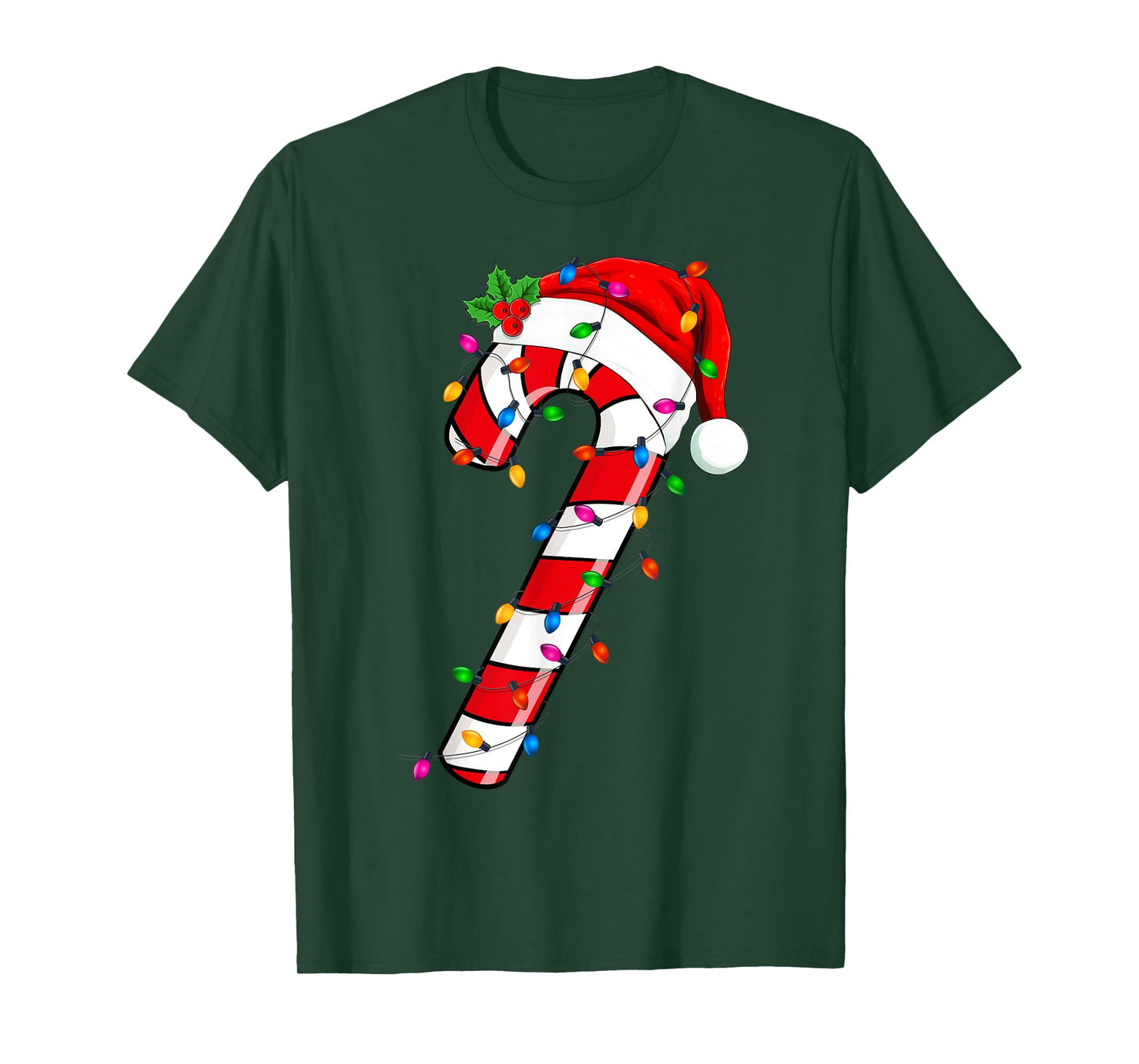 Christmas Candy Cane Santa Xmas Kids Toddler Youth Women Men T-Shirt