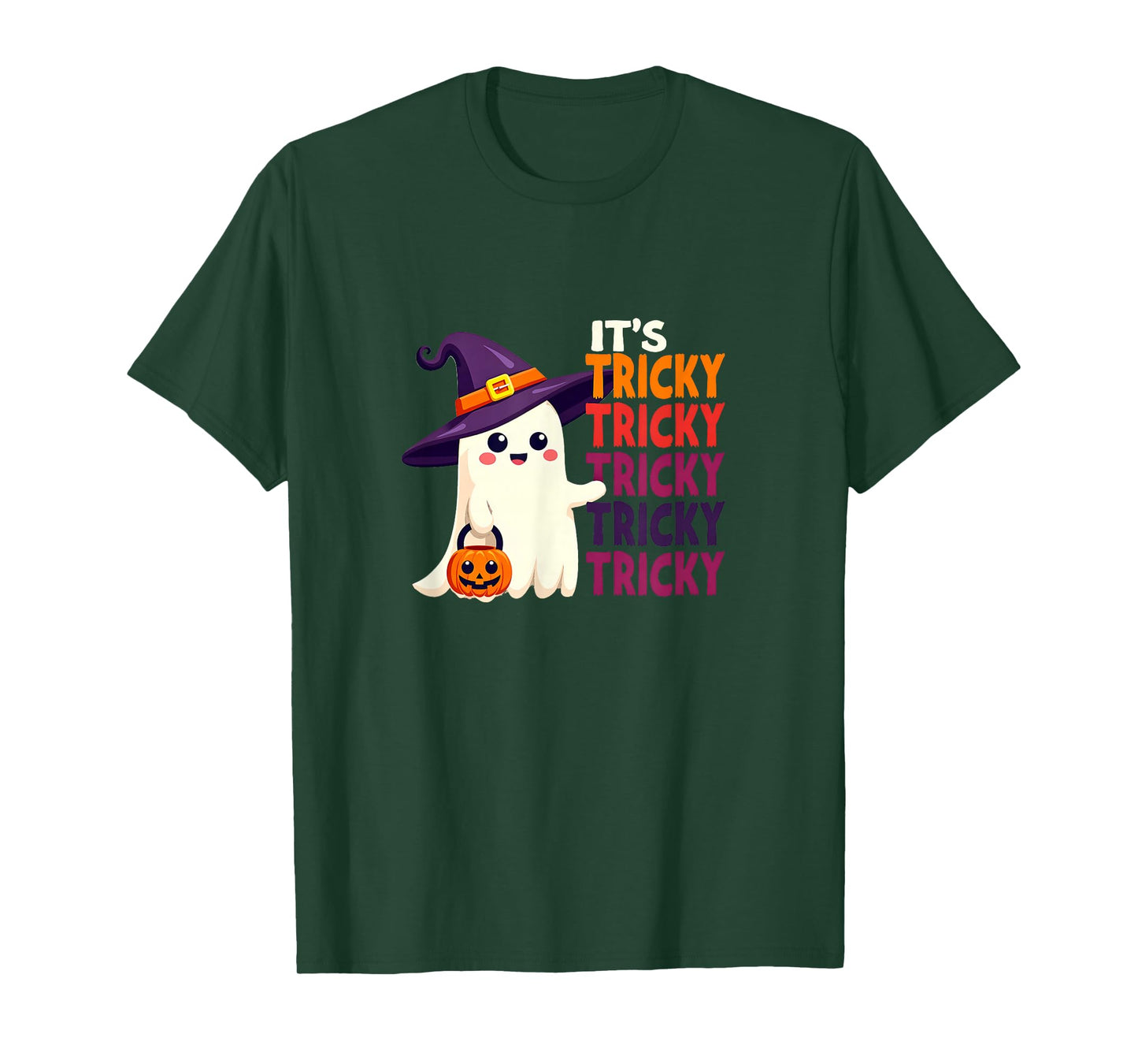 Its Tricky Tricky Tricky Cute Halloween Ghost T-Shirt
