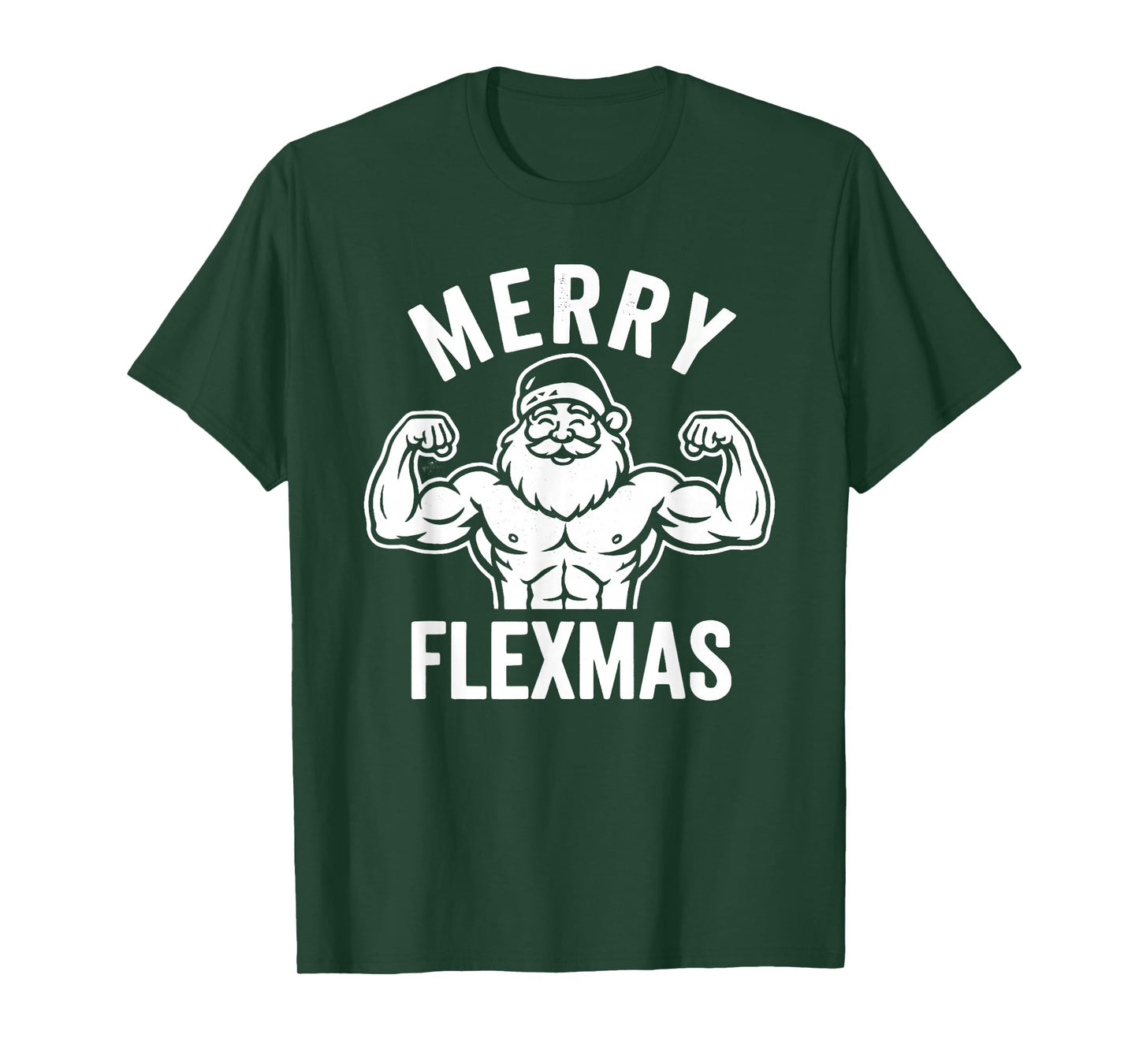 Merry Flexmas Funny Bodybuilder Santa Swole Christmas T-Shirt