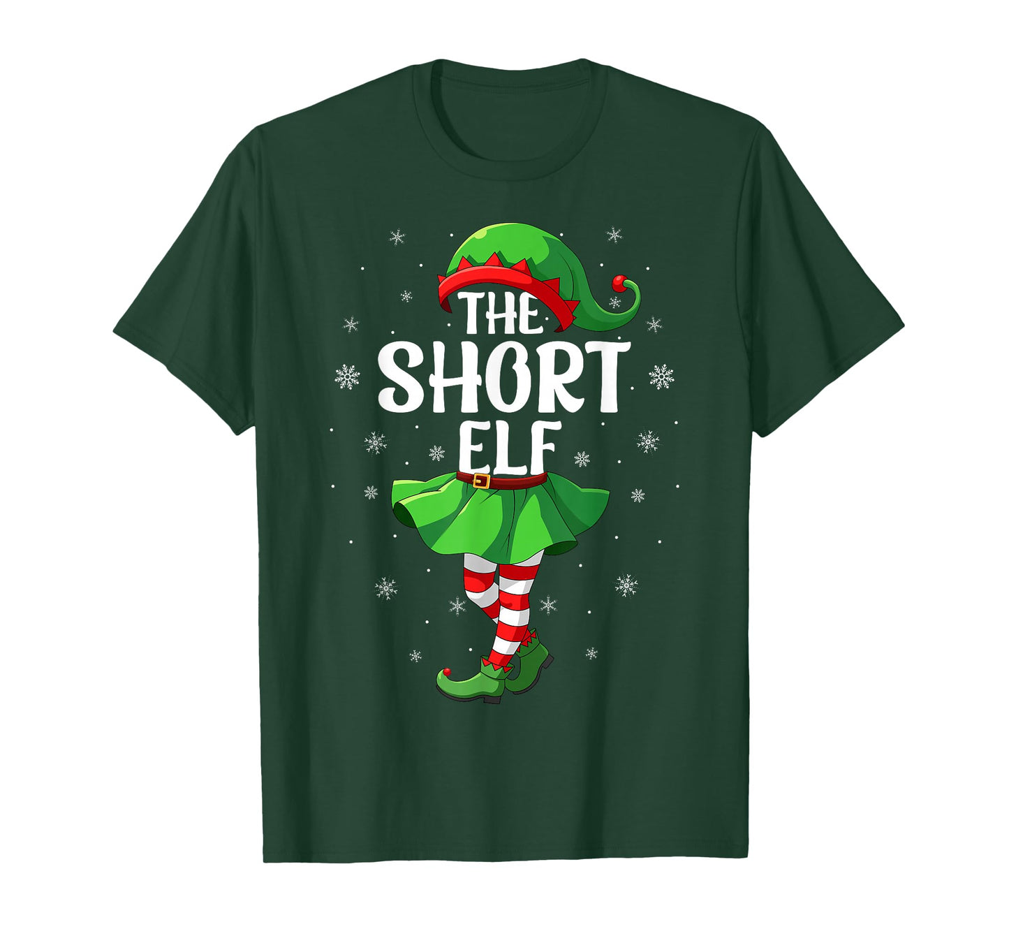 Short Elf Christmas Girls Women Elf Squad Xmas Family T-Shirt