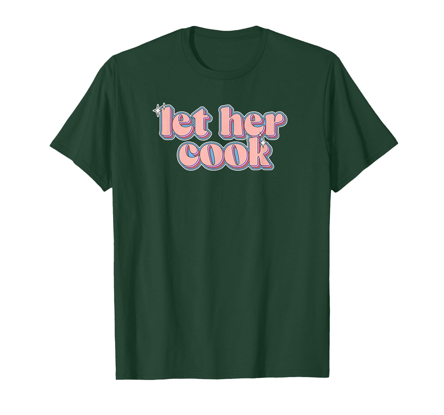 Let Her Cook: Brainrot Meme Retro Sparkle Let Her Cook T-Shirt