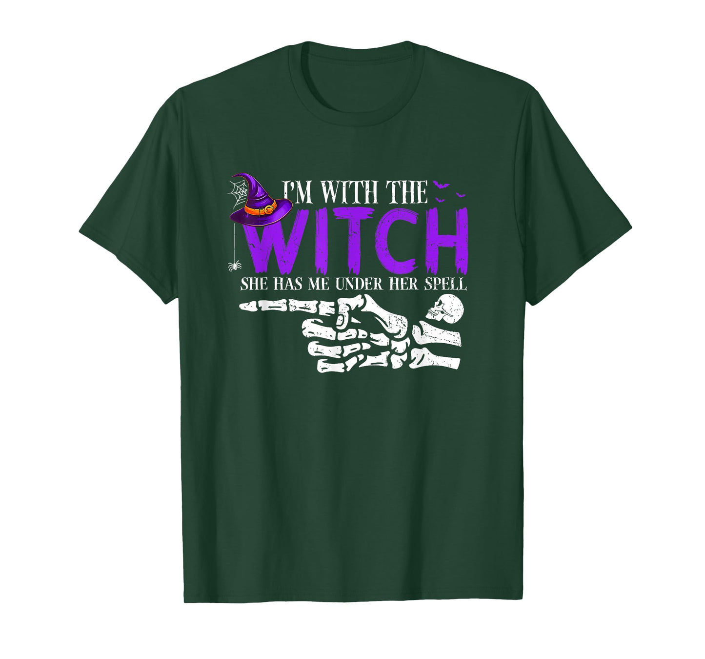 I'm with The Witch Funny Halloween Couple Costume Party T-Shirt