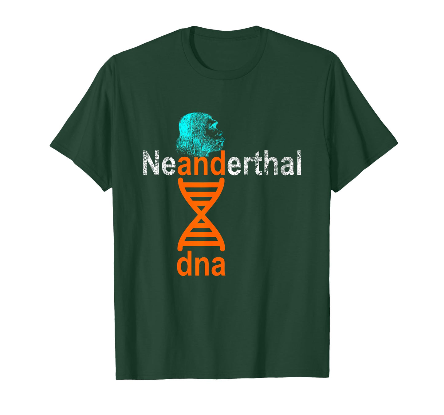 Neanderthal DNA Double Helix Design Co. Adult Unisex Retro Genetic Double Helix T-Shirt, Black, Small, Short Sleeve