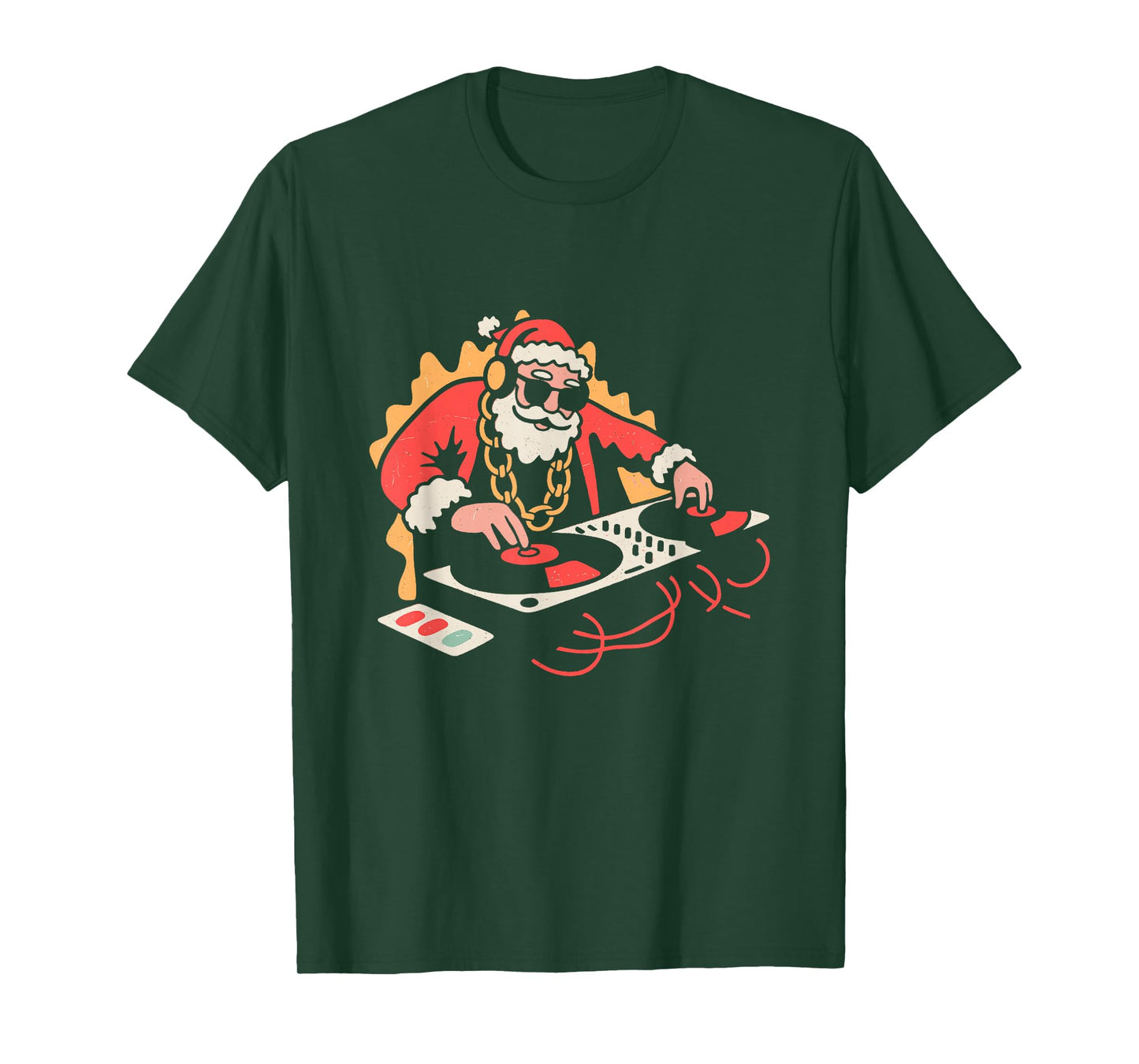 Funny Santa Claus DJ | Cool Christmas Music Party Graphic T-Shirt