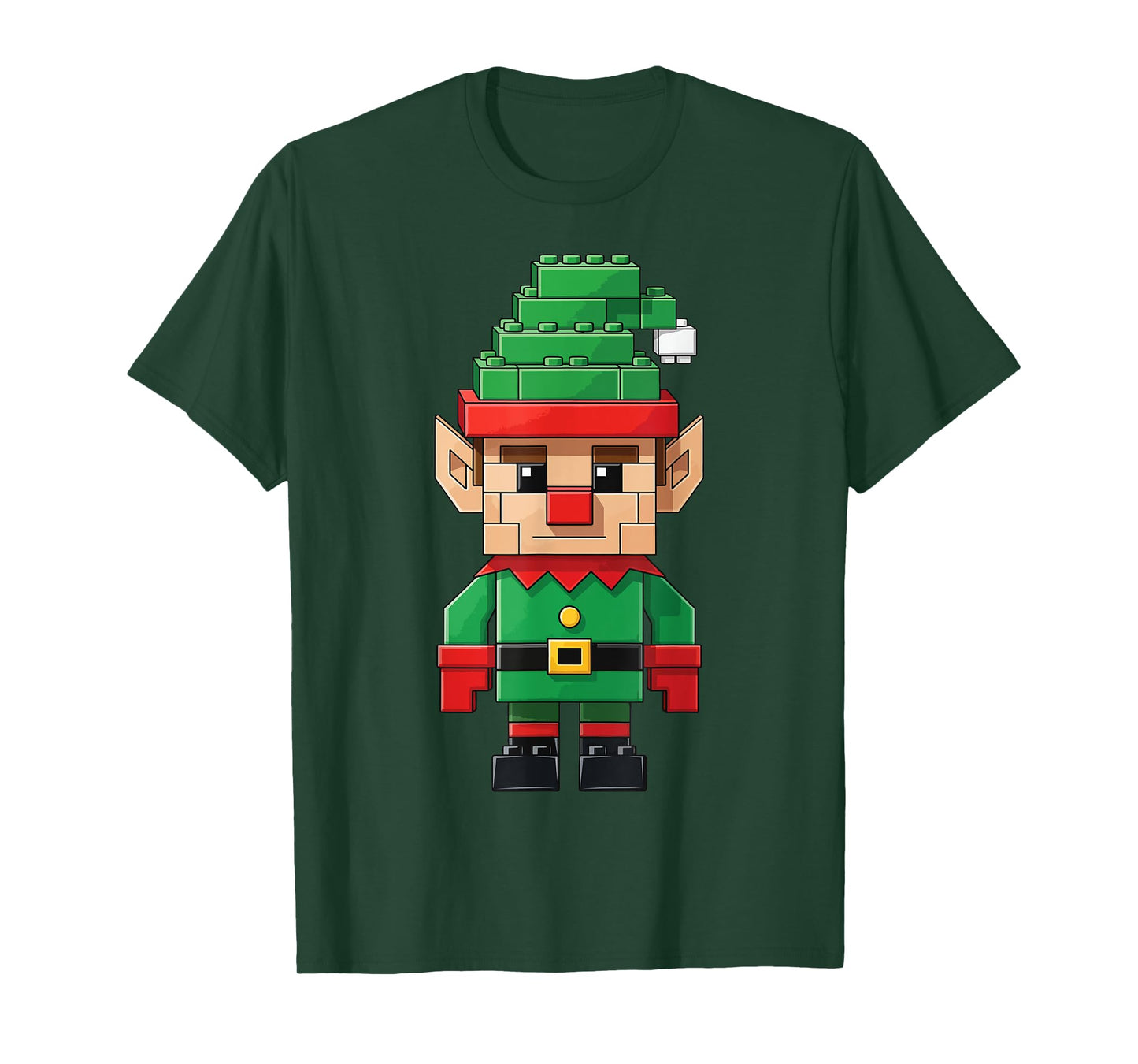 Block Building Builder Brick Master Builder Christmas Elf T-Shirt