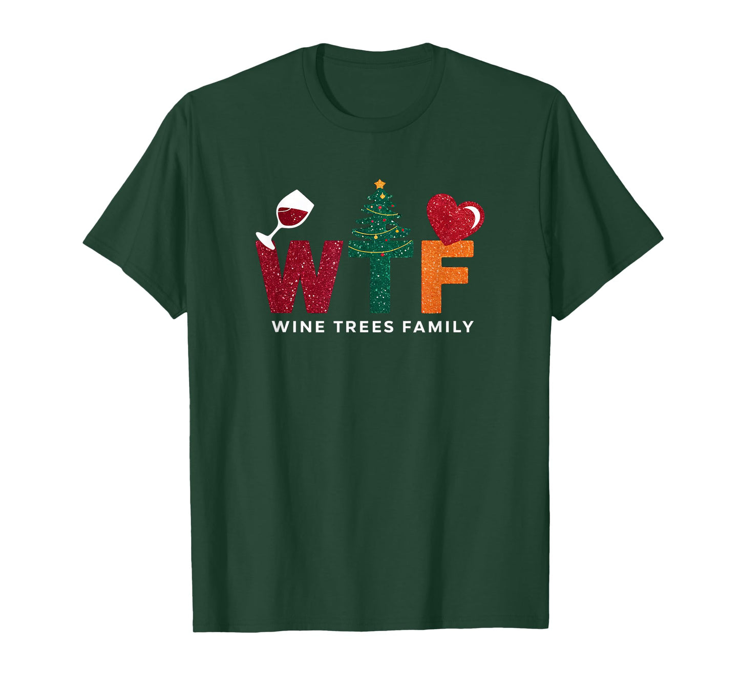Christmas WTF Wine Trees Family Santa Christmastree T-Shirt