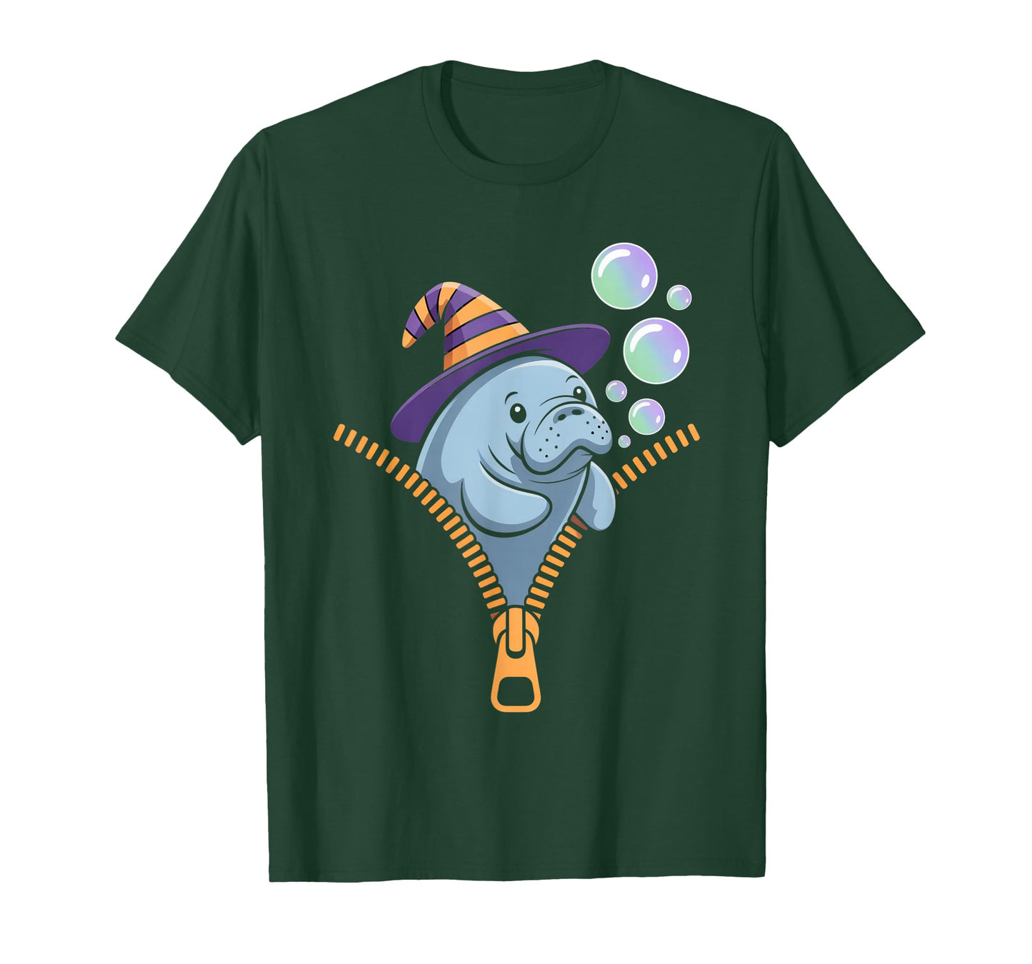 Manatee Emerging from A Zipper Cute Manatee Halloween T-Shirt