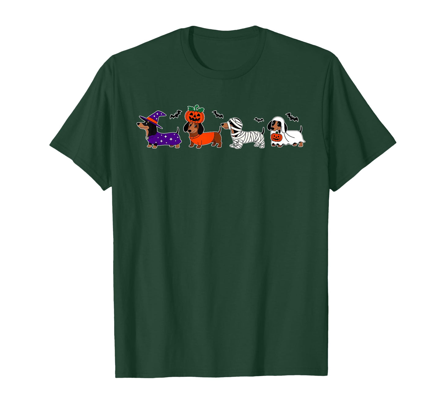 Weiner Dog Witch Happy Halloweenie Cute Halloween Dachshund T-Shirt