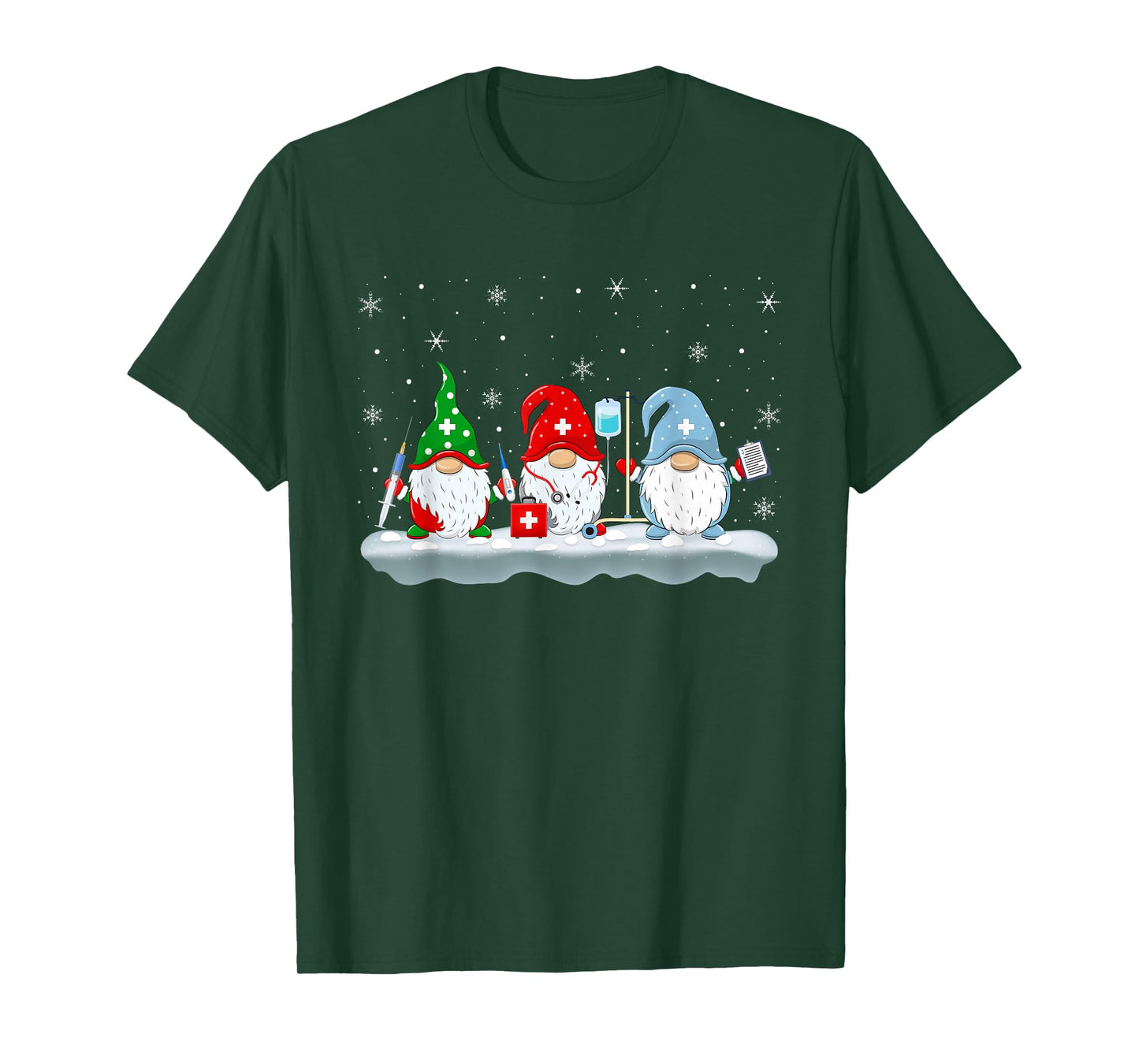 Nurse Christmas Gnomes Xmas Scrub Tops ER RN Nurse Men Women T-Shirt
