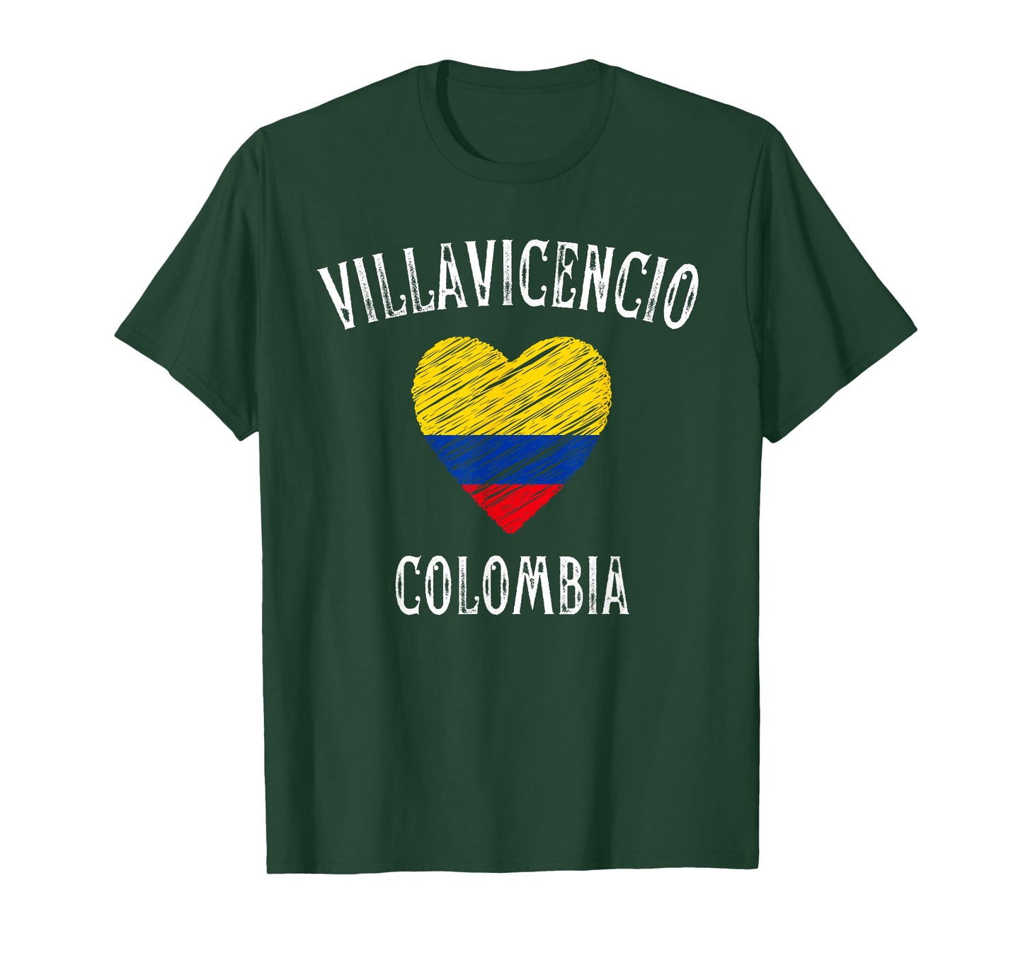 Colombia Flag Heart Villavicencio City T-Shirt