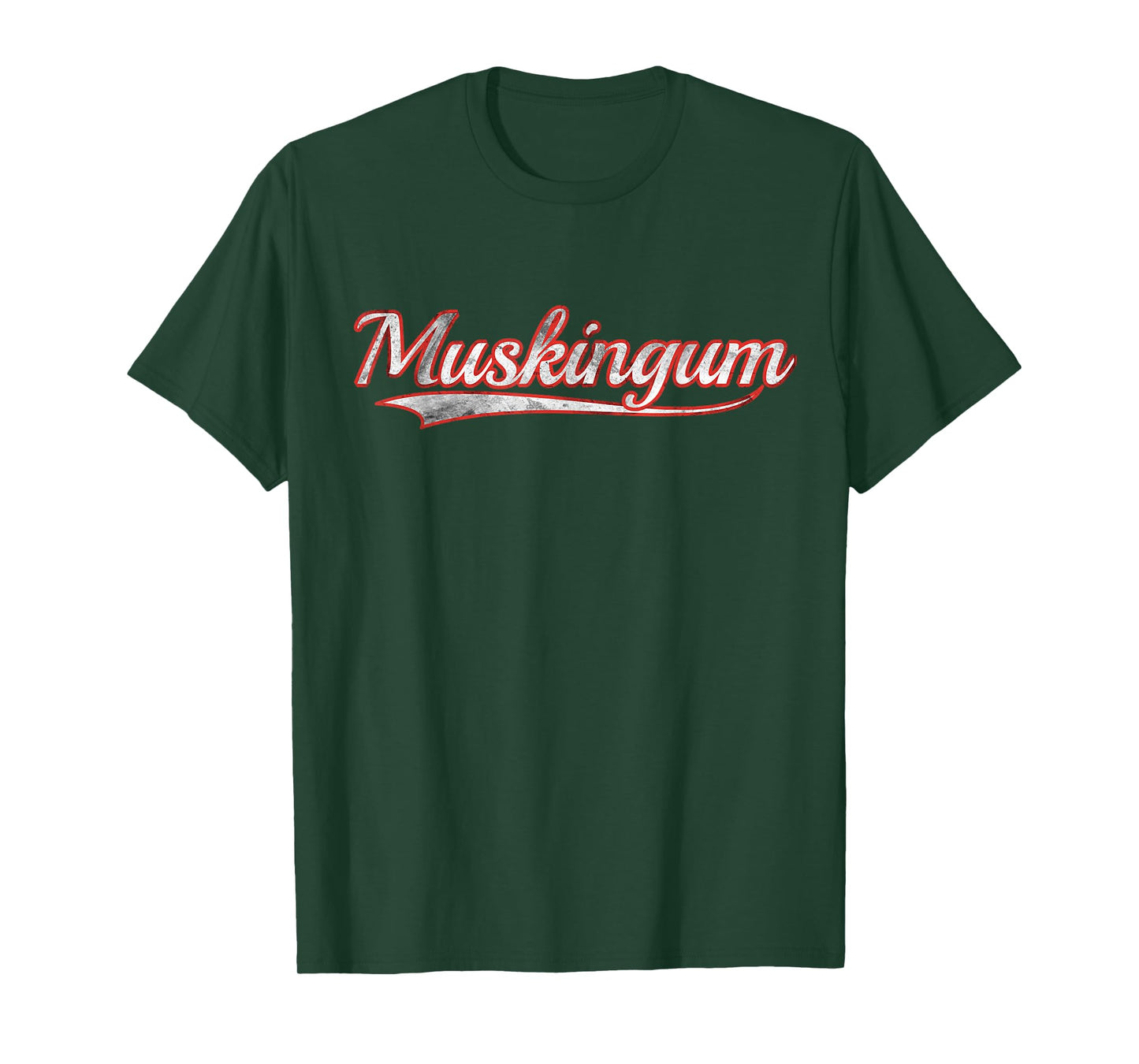 Muskingum Vintage Varsity Distressed Throwback Style T-Shirt